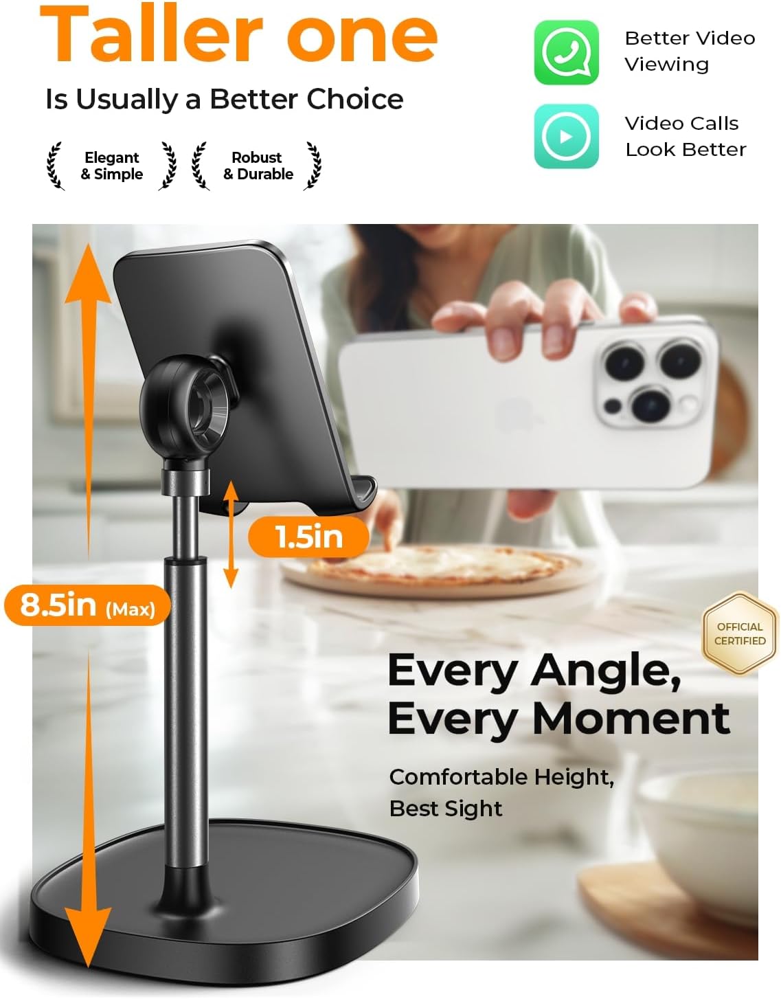 SOPORTE PARA CELULAR LISEN AJUSTABLE PARA ESCRITORIO - 3