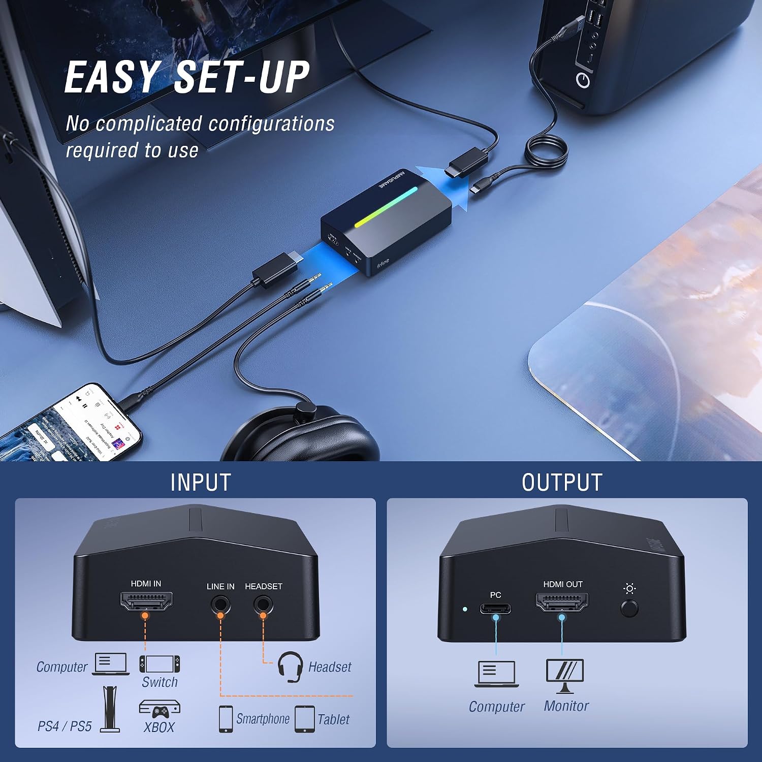 CAPTURADORA DE VIDEO AMPLIGAME FIFINE V3 HDMI 4K A USB 1080P 60FPS - 4