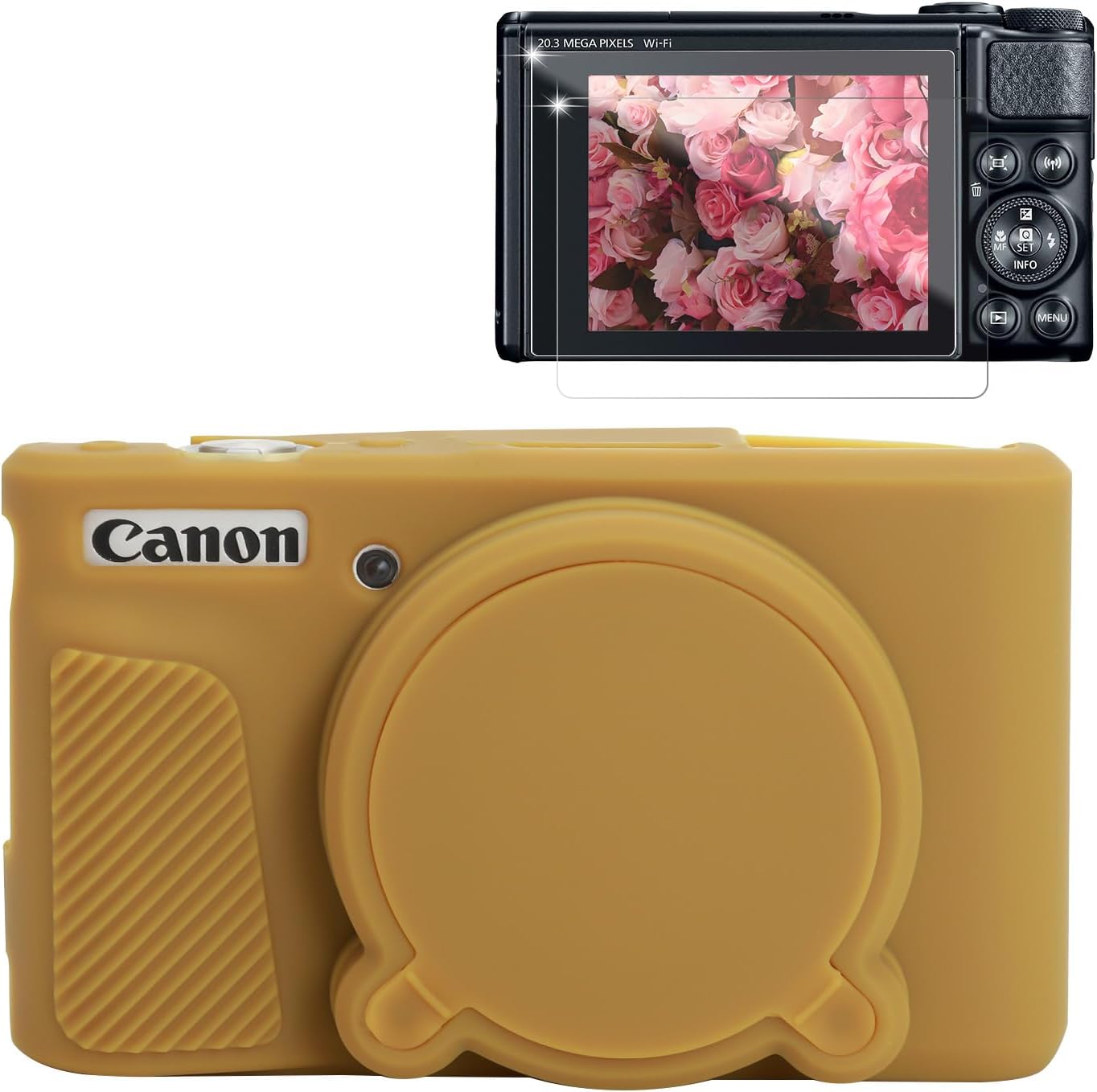 CARCASA PARA CÁMARA CANON POWERSHOT SX740 HS SX730 COLOR MOSTAZA - 1