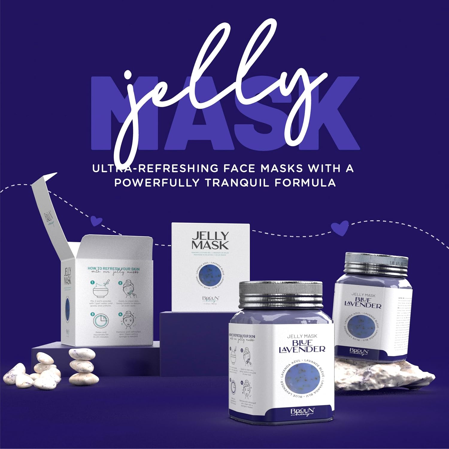 MASCARILLA FACIAL BRÜUN JELLY MASK BLUE LAVENDER PEEL-OFF 680 ML - 2