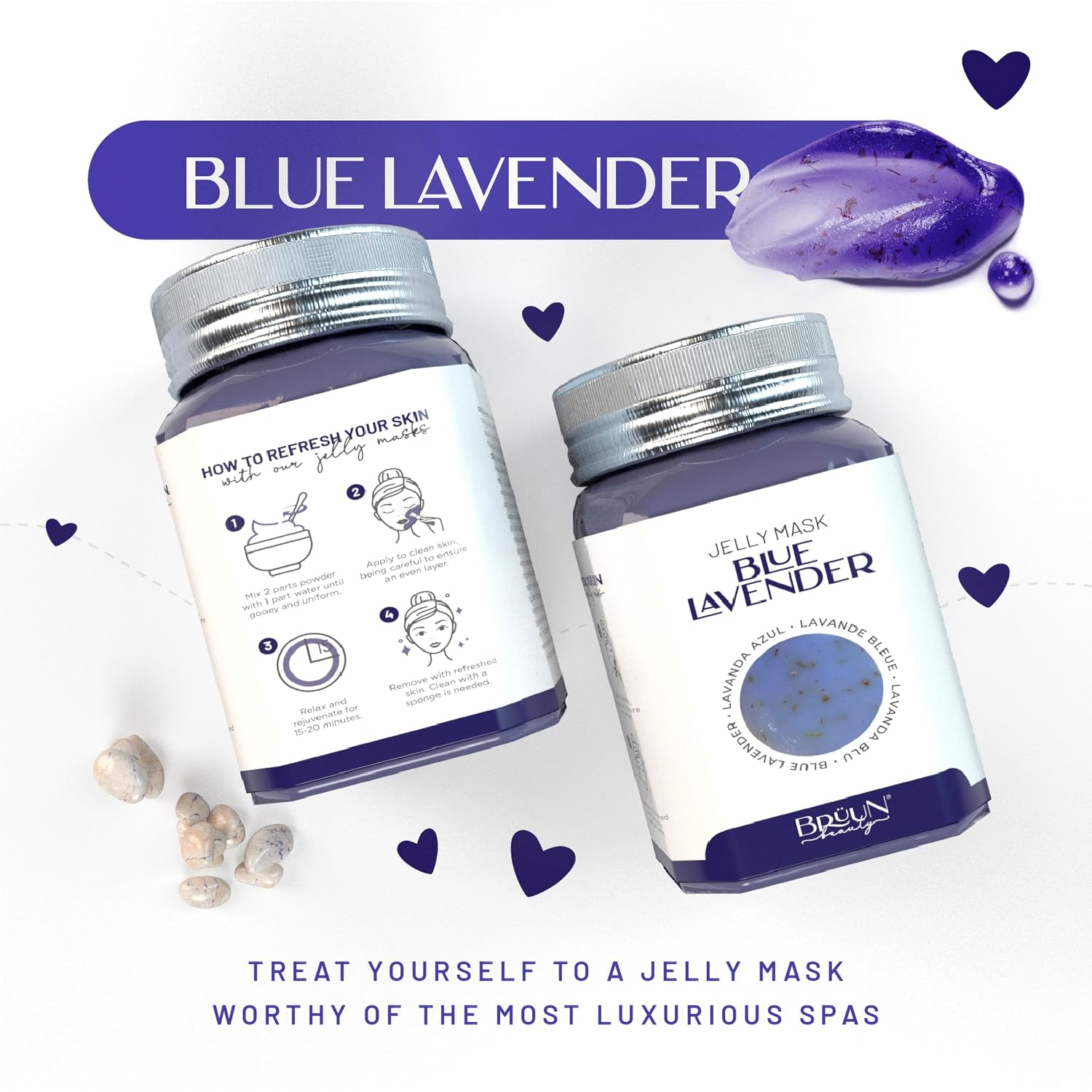 MASCARILLA FACIAL BRÜUN JELLY MASK BLUE LAVENDER PEEL-OFF 680 ML - 5