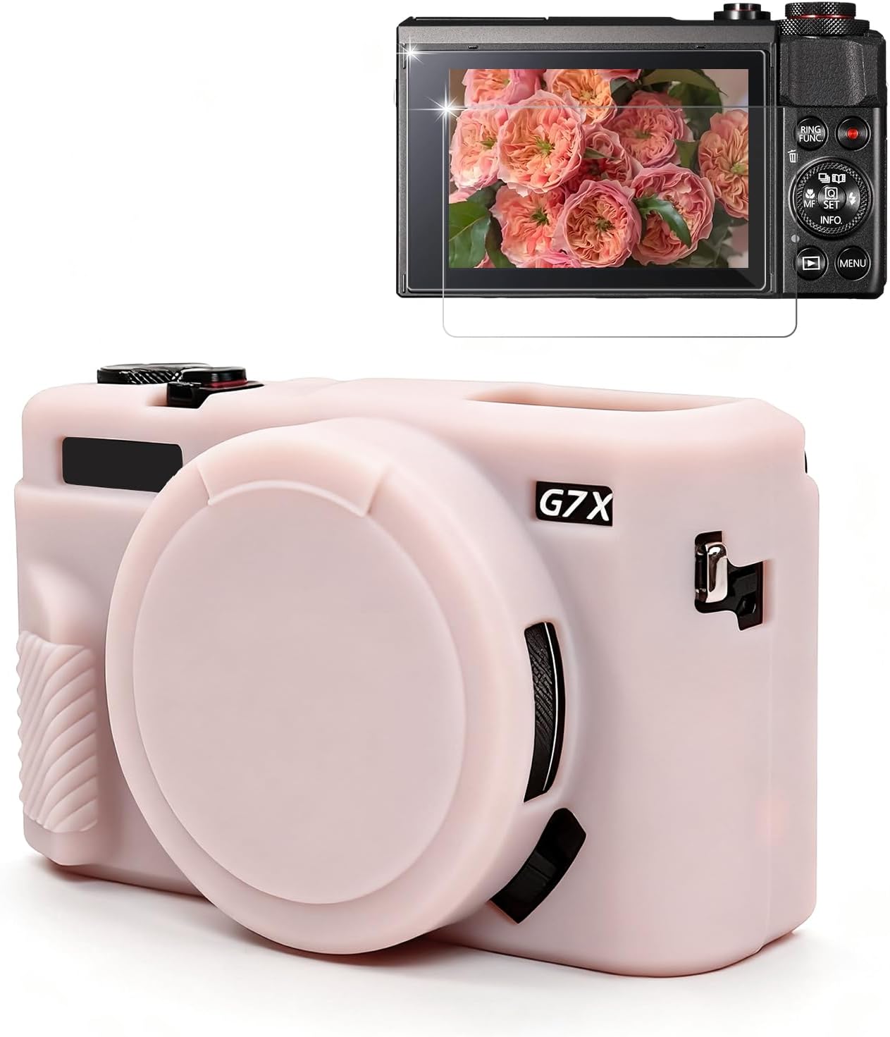 FUNDA PARA CÁMARA CANON G7X MARK II FREVYVE JELLY ROSA - 1