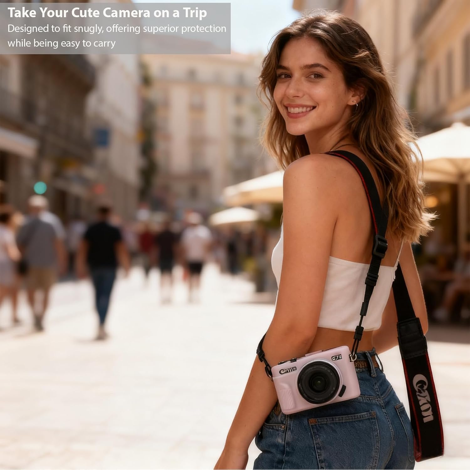 FUNDA PARA CÁMARA CANON G7X MARK II FREVYVE JELLY ROSA - 2