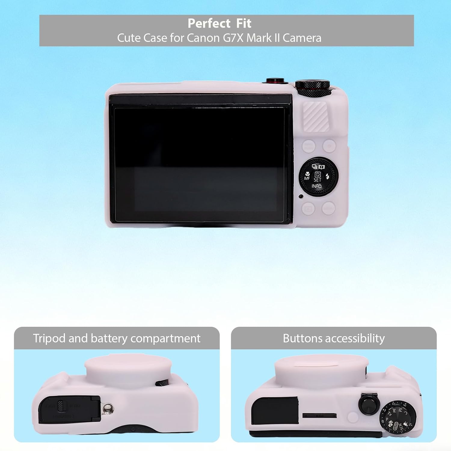 FUNDA PARA CÁMARA CANON G7X MARK II FREVYVE JELLY ROSA - 3