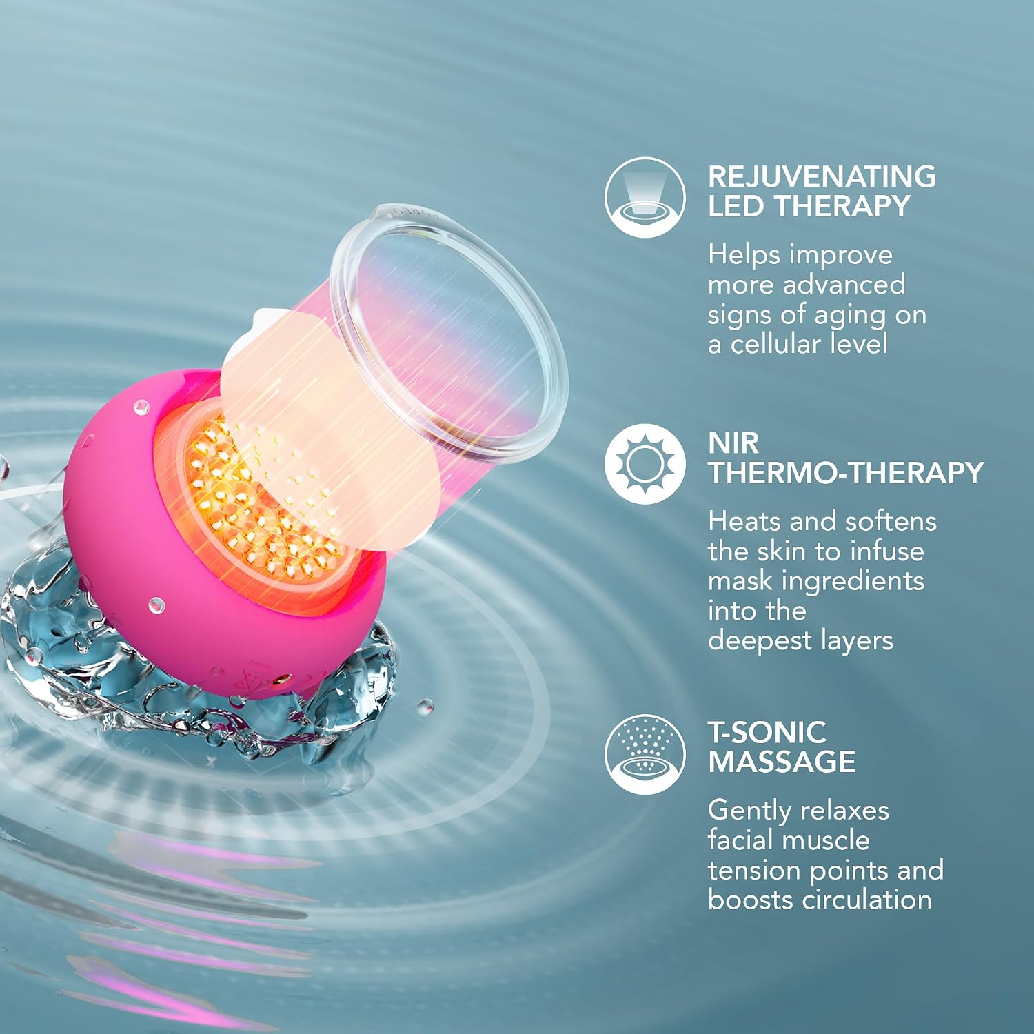 DISPOSITIVO FACIAL FOREO UFO 3 LED CON 14 MASCARILLAS Y CREMA ILUMINADORA PARA OJOS IRIS - 4