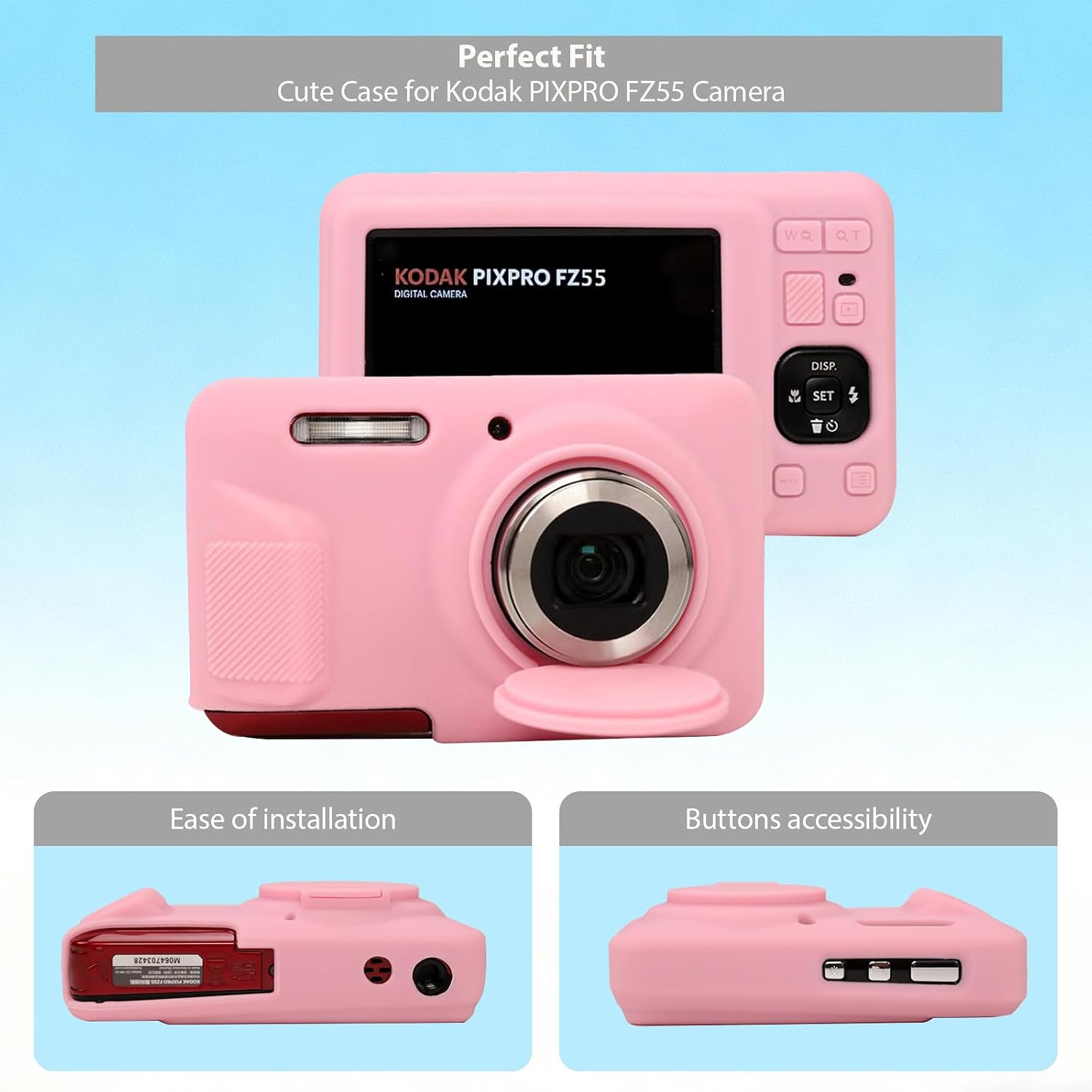 CARCASA PARA CÁMARA KODAK PIXPRO FZ55 FREVYVE ROSA - 2