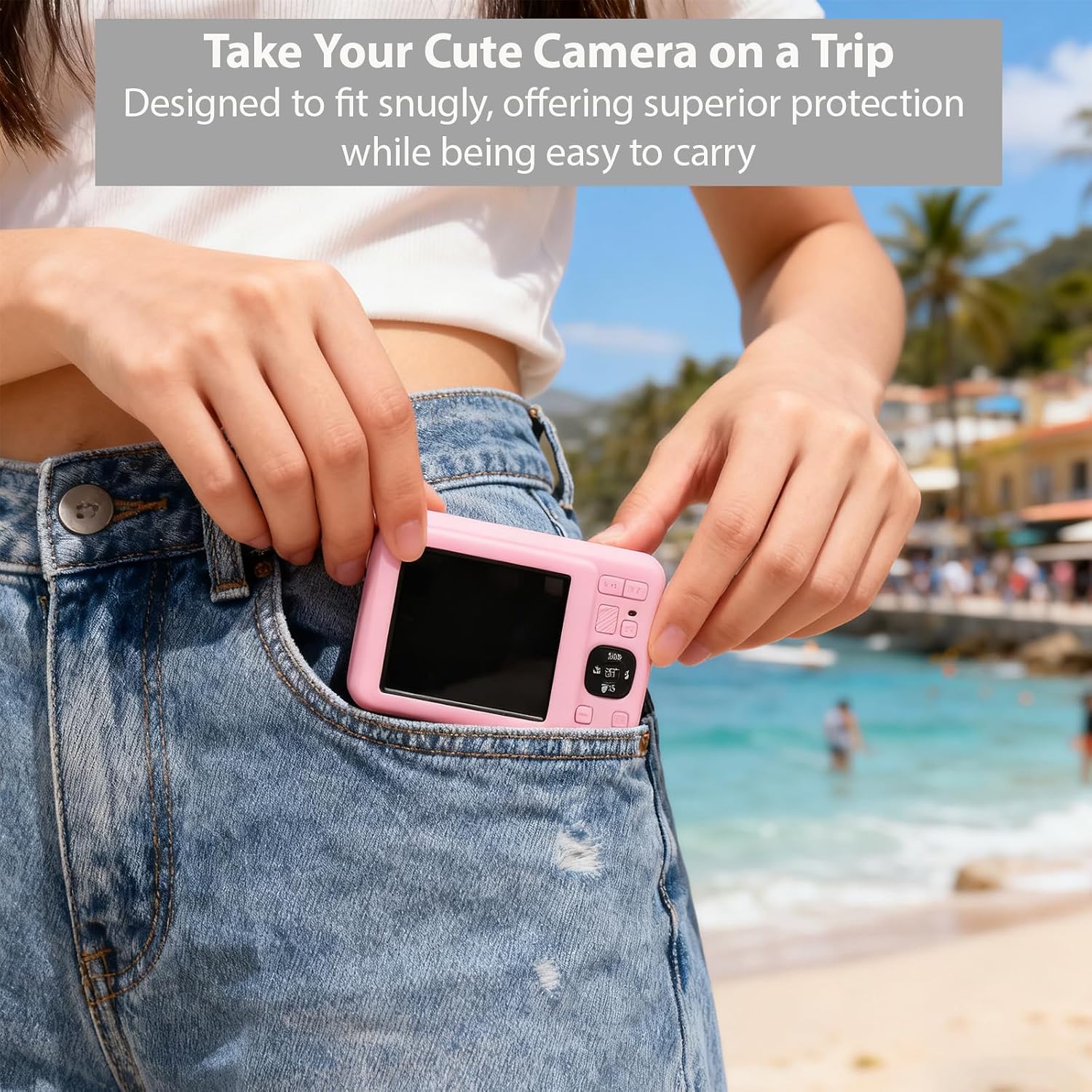CARCASA PARA CÁMARA KODAK PIXPRO FZ55 FREVYVE ROSA - 5