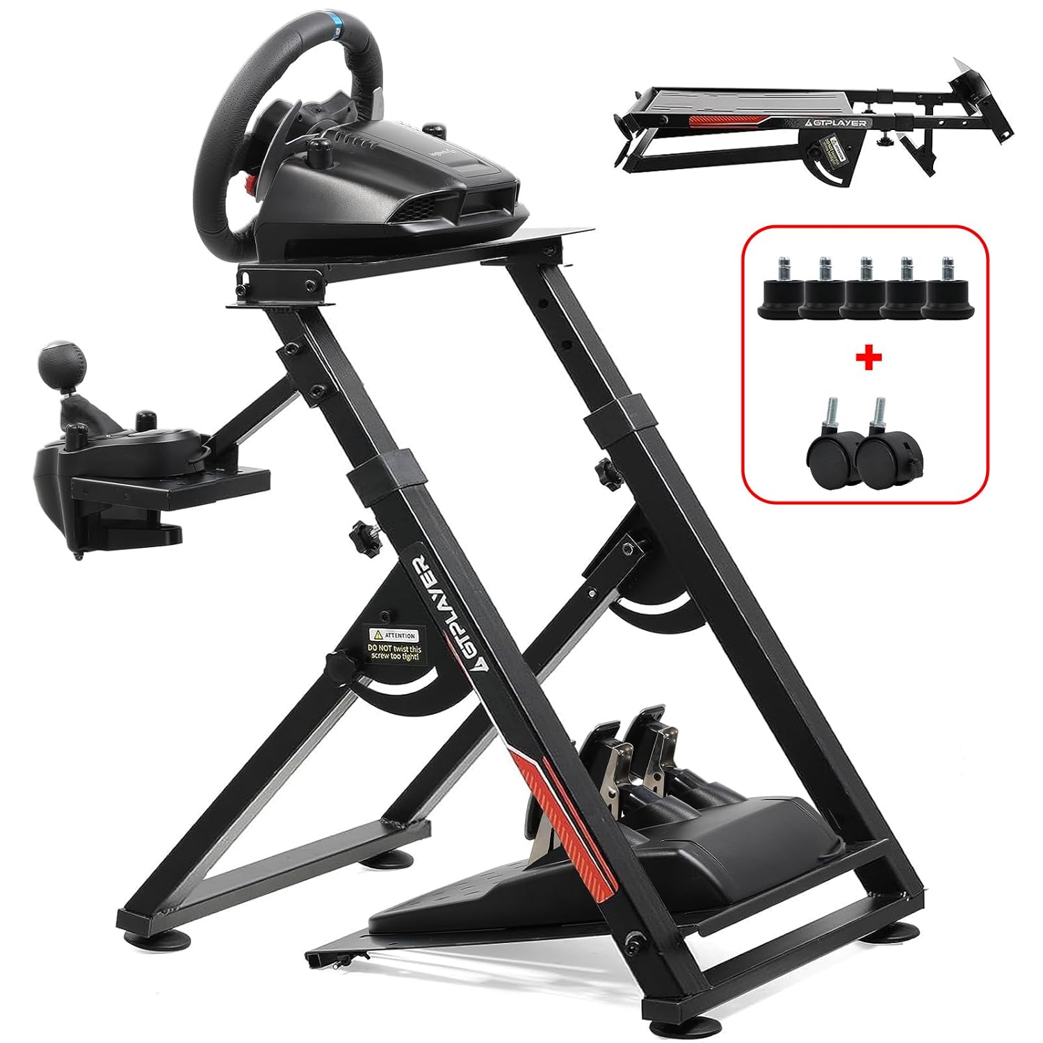 SOPORTE PARA VOLANTE GTPLAYER GTS04 COMPATIBLE LOGITECH Y THRUSTMASTER NEGRO - 1