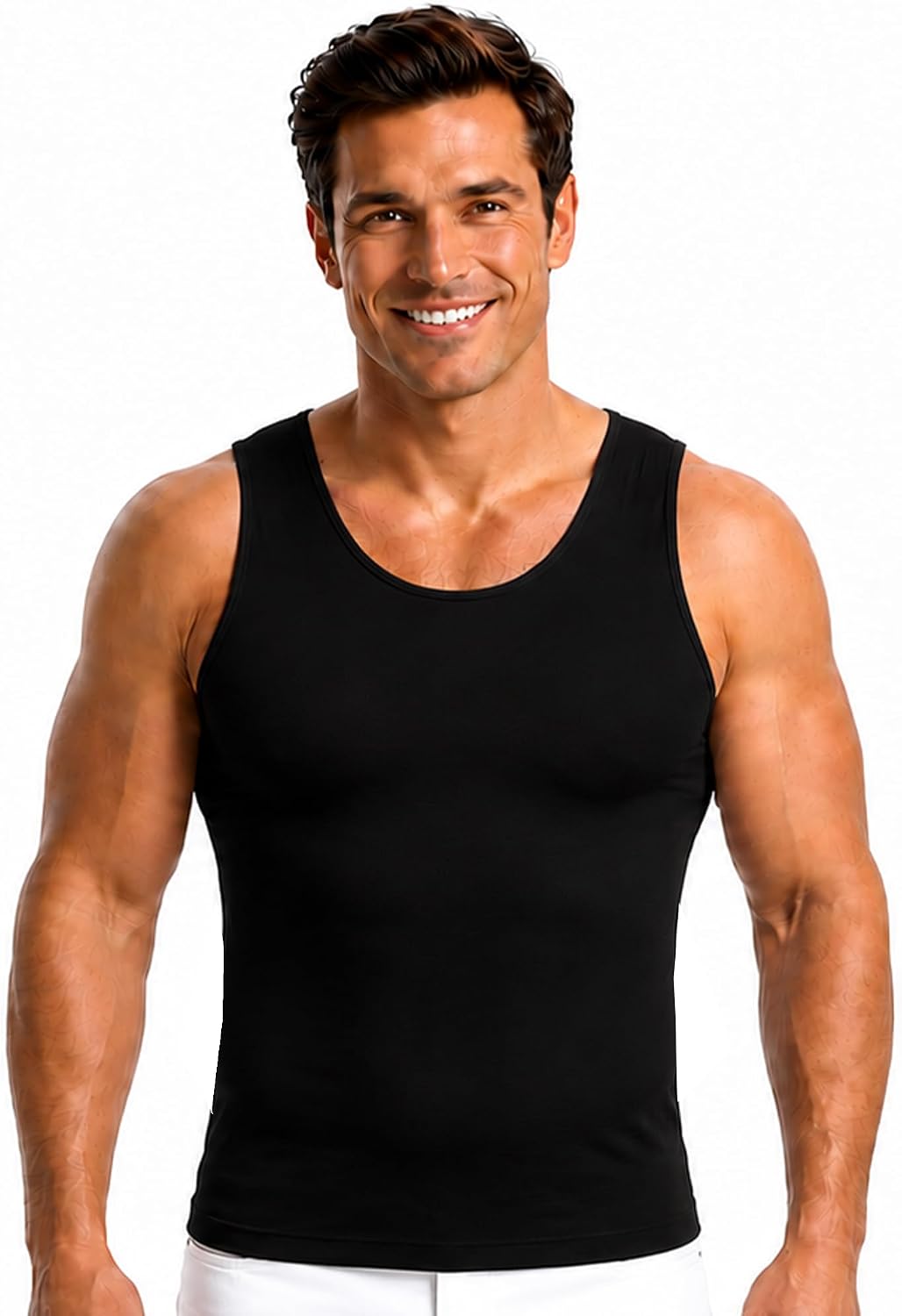 CAMISETA DE COMPRESIÓN INSTA SLIM MS0003 NEGRA PACK 3 - 2