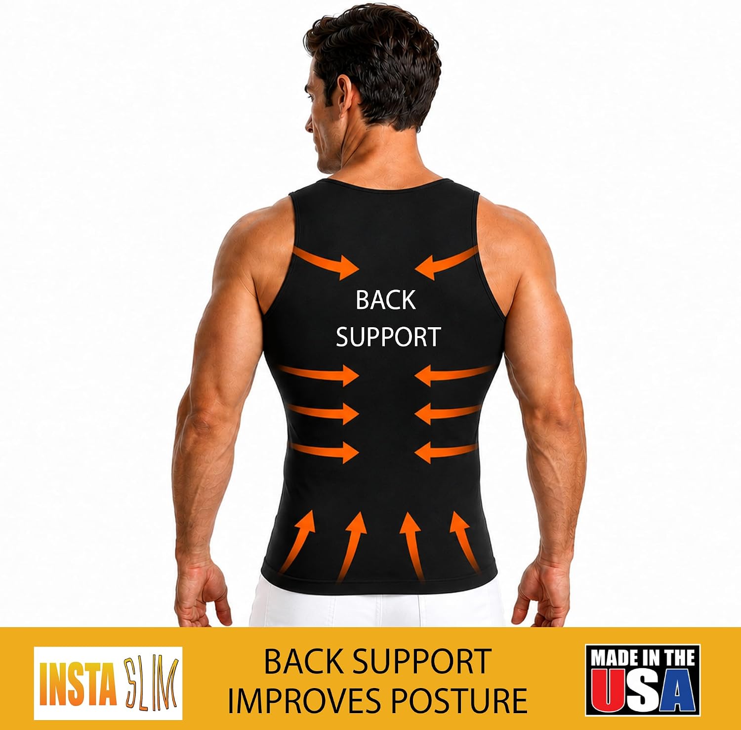 CAMISETA DE COMPRESIÓN INSTA SLIM MS0003 NEGRA PACK 3 - 4