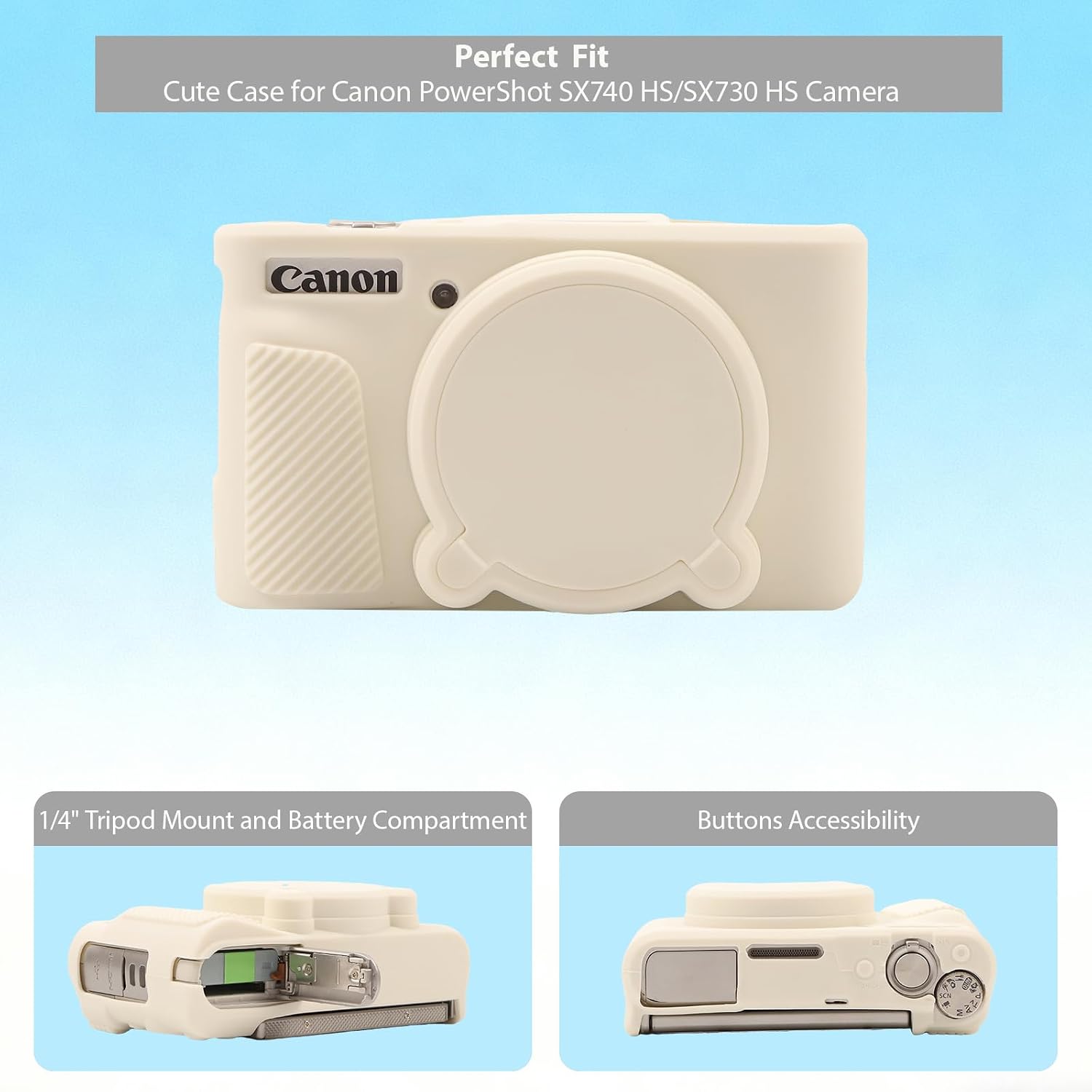 CARCASA PARA CÁMARA CANON POWERSHOT SX740 HS SX730 HS BEIGE - 5