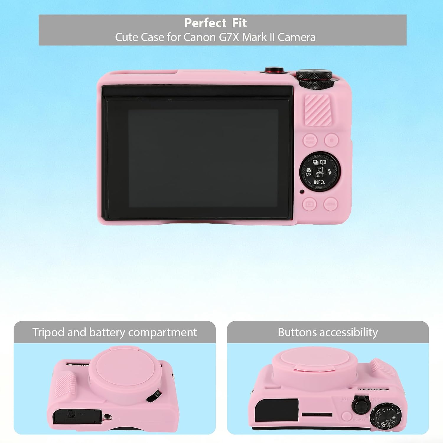 CARCASA PARA CÁMARA CANON G7X MARK II / G7X II FREVYVE ROSA - 5
