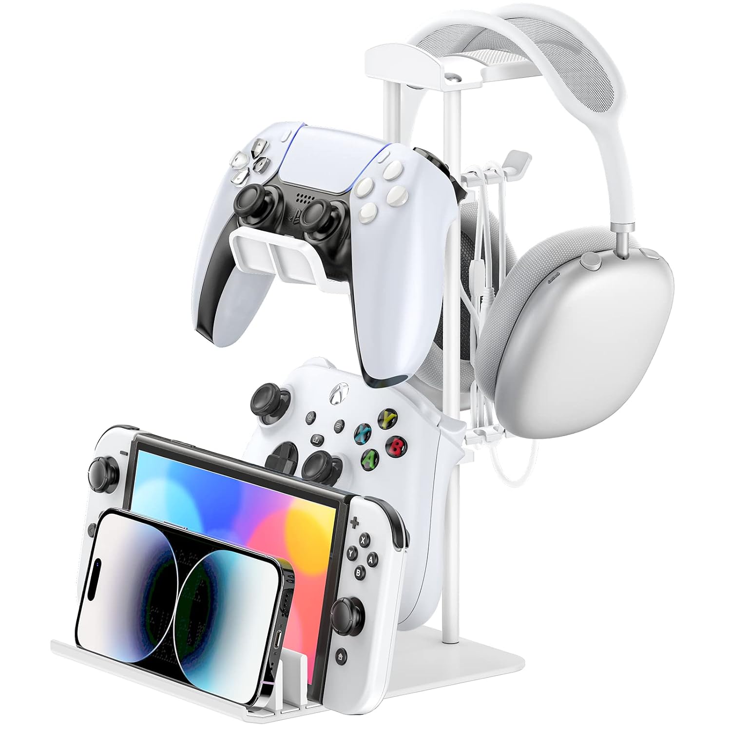 SOPORTE PARA AUDÍFONOS Y CONTROL KDD CON ORGANIZADOR UNIVERSAL BLANCO - 1
