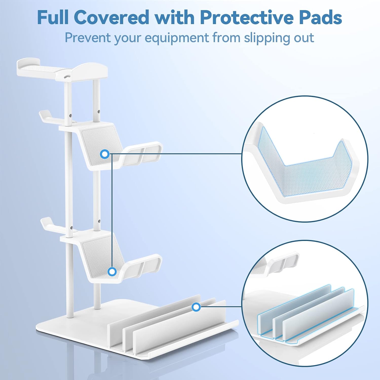 SOPORTE PARA AUDÍFONOS Y CONTROL KDD CON ORGANIZADOR UNIVERSAL BLANCO - 3