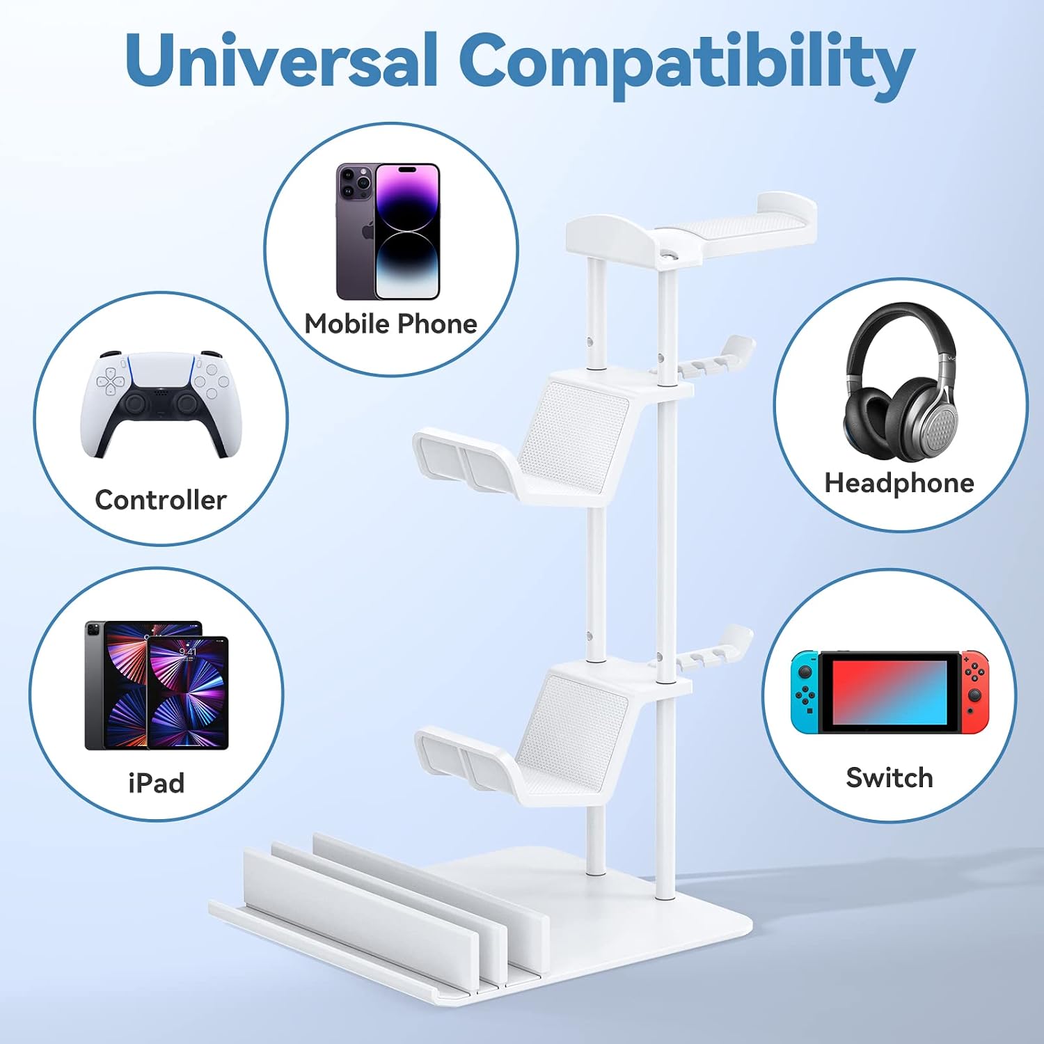 SOPORTE PARA AUDÍFONOS Y CONTROL KDD CON ORGANIZADOR UNIVERSAL BLANCO - 5