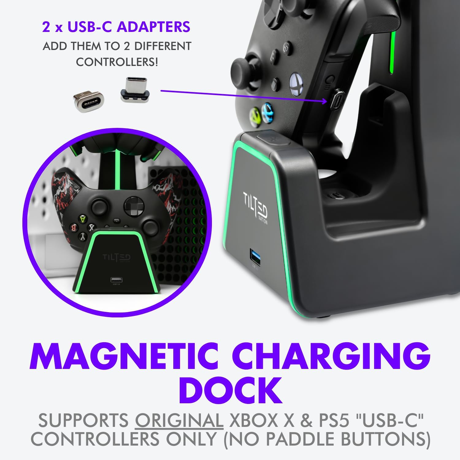 SOPORTE PARA AUDÍFONOS Y CARGADOR TILTED NATION PHANTOM 3 EN 1 PARA PS5 Y XBOX SERIES X - 4