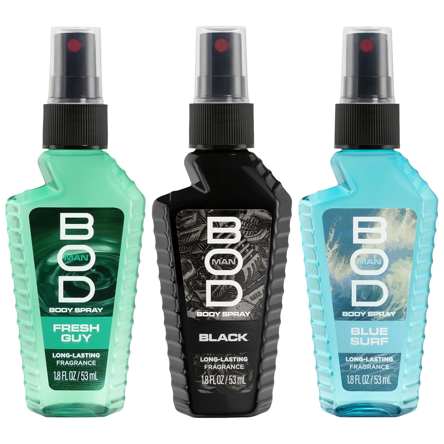 SET DE BODY SPRAY BOD MAN BLACK FRESH GUY BLUE SURF 3 PIEZAS - 3