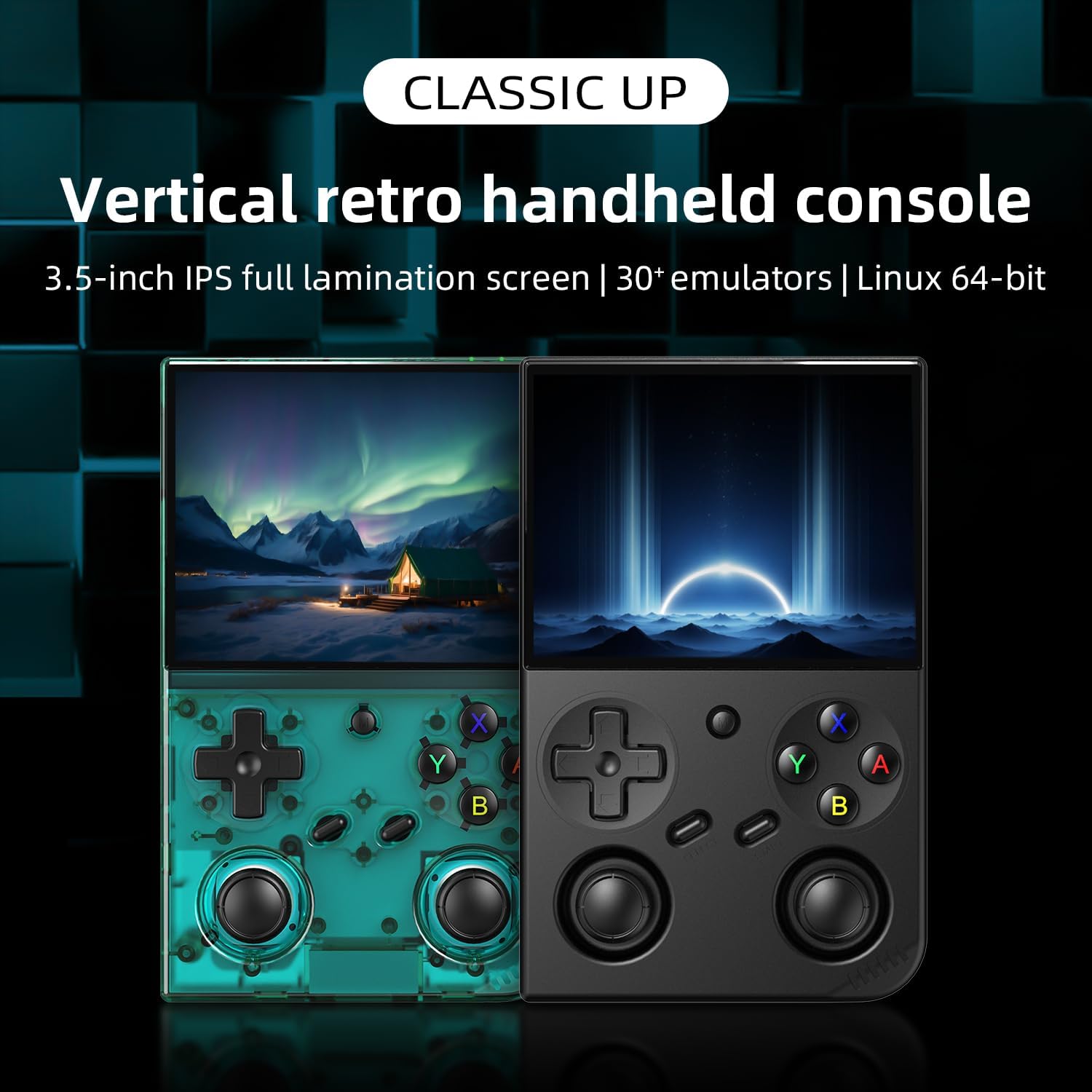 CONSOLA PORTÁTIL RETRO AIVUIDBS CON PANTALLA IPS 3.5 PULGADAS Y TARJETA TF 64GB CON 4353 JUEGOS - 2