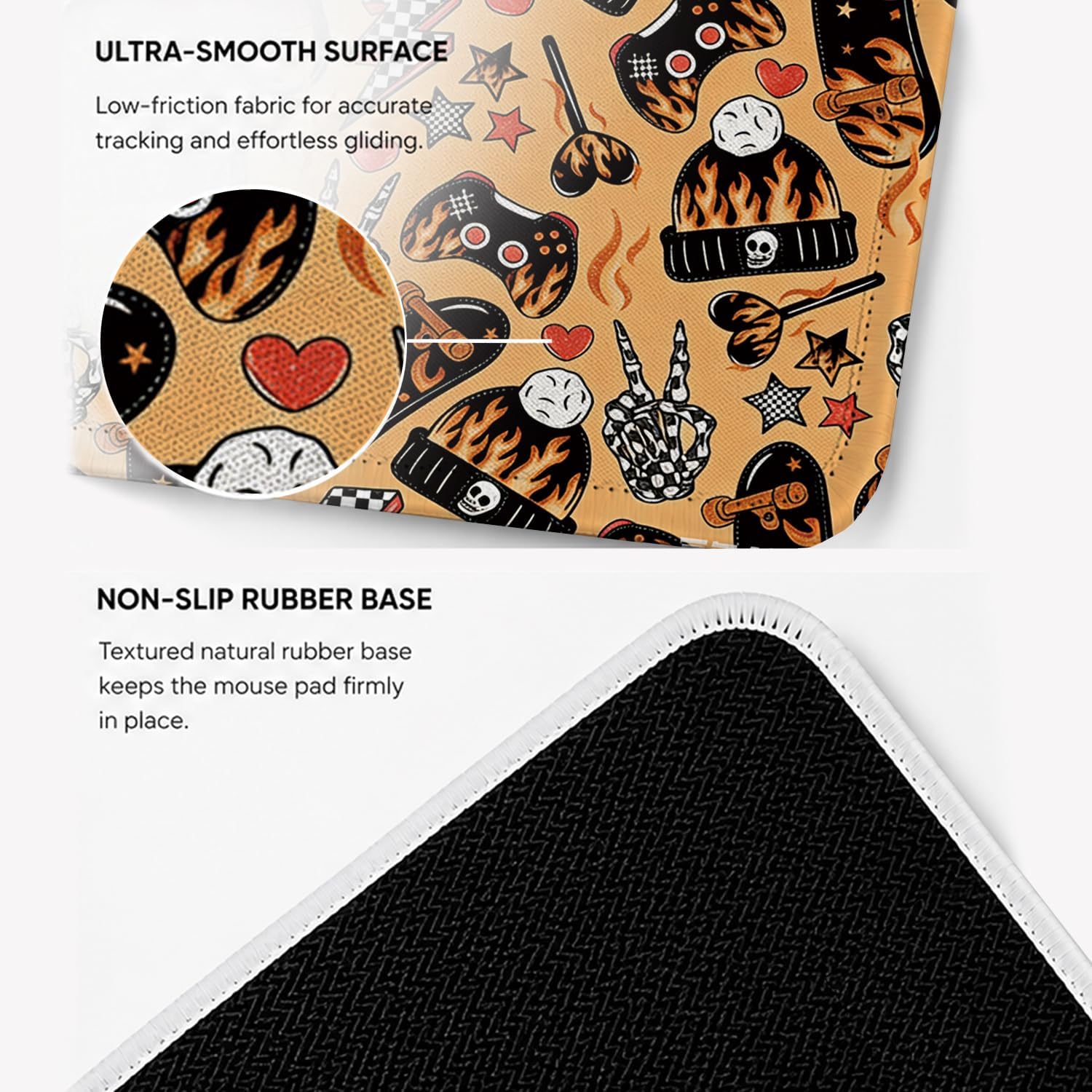 MOUSE PAD HONLUNG SKATEBOARD FLAME 24X20 CM - 4