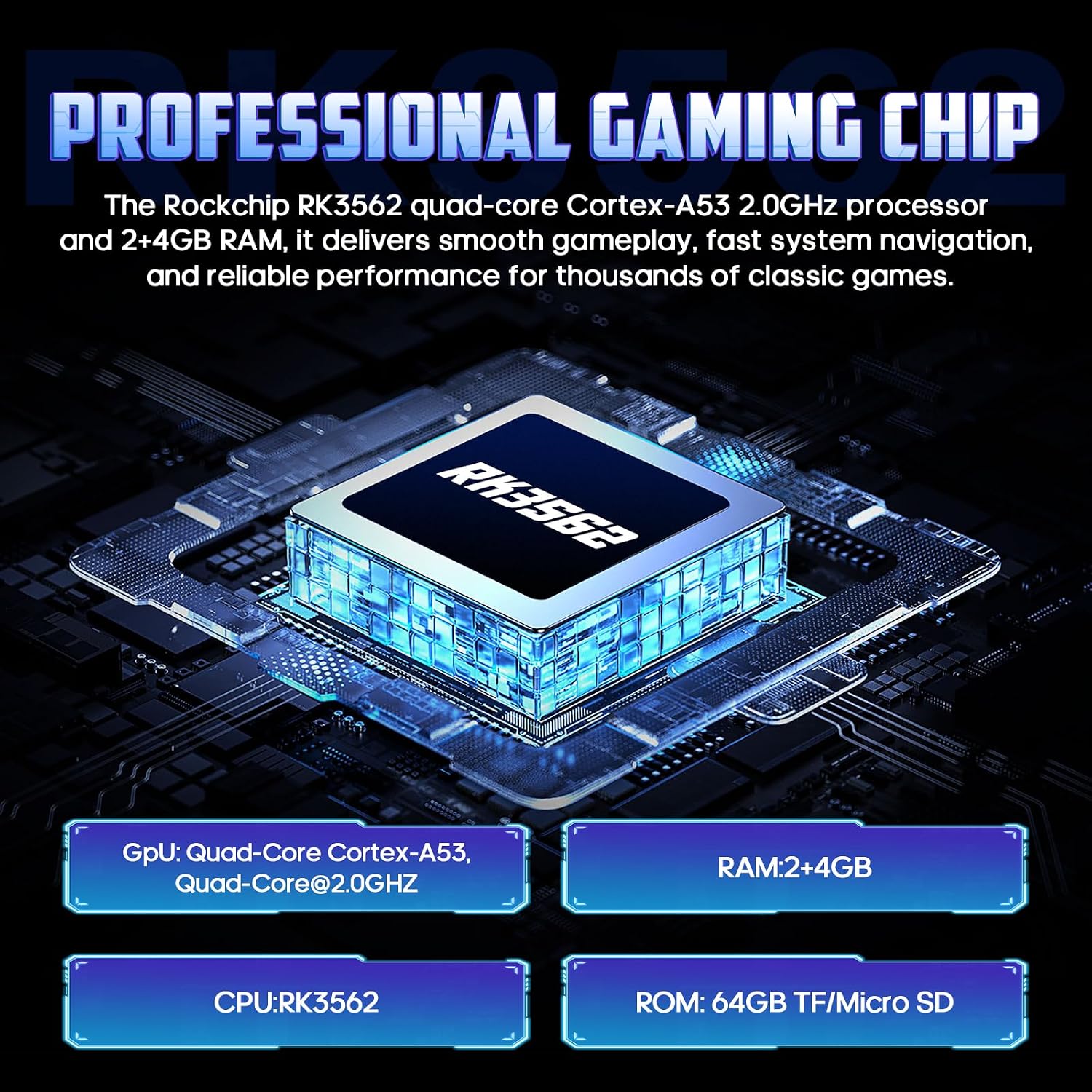 CONSOLA PORTÁTIL RETRO QLCGIWO RG52MINI 64GB GRIS 5.5 PULGADAS - 4