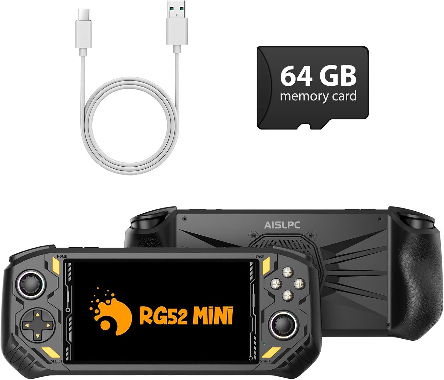 CONSOLA PORTÁTIL RETRO AISLPC RG52MINI 64GB NEGRA - 1