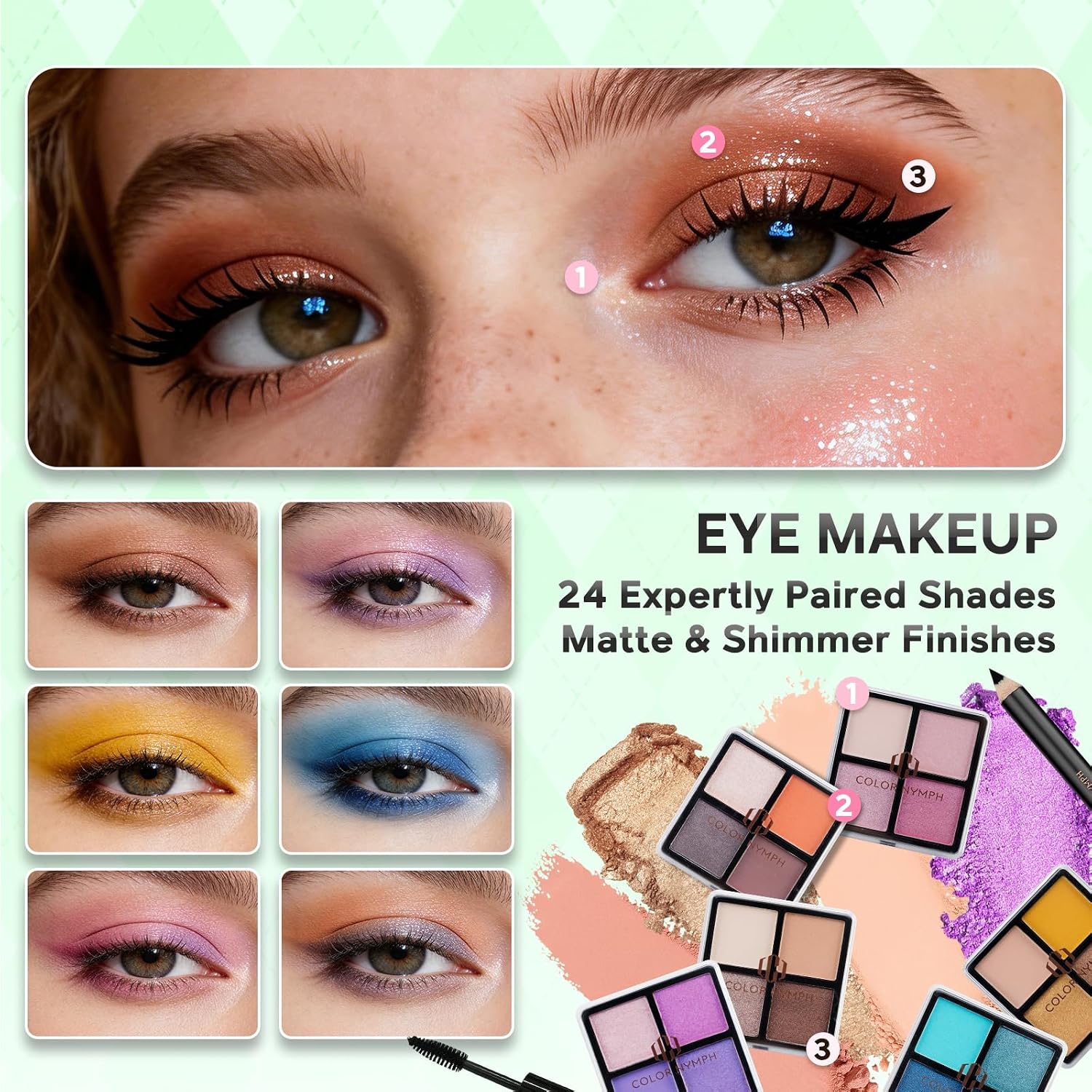 SET DE MAQUILLAJE COLOR NYMPH PARA NIÑAS Y ADOLESCENTES VERDE - 4