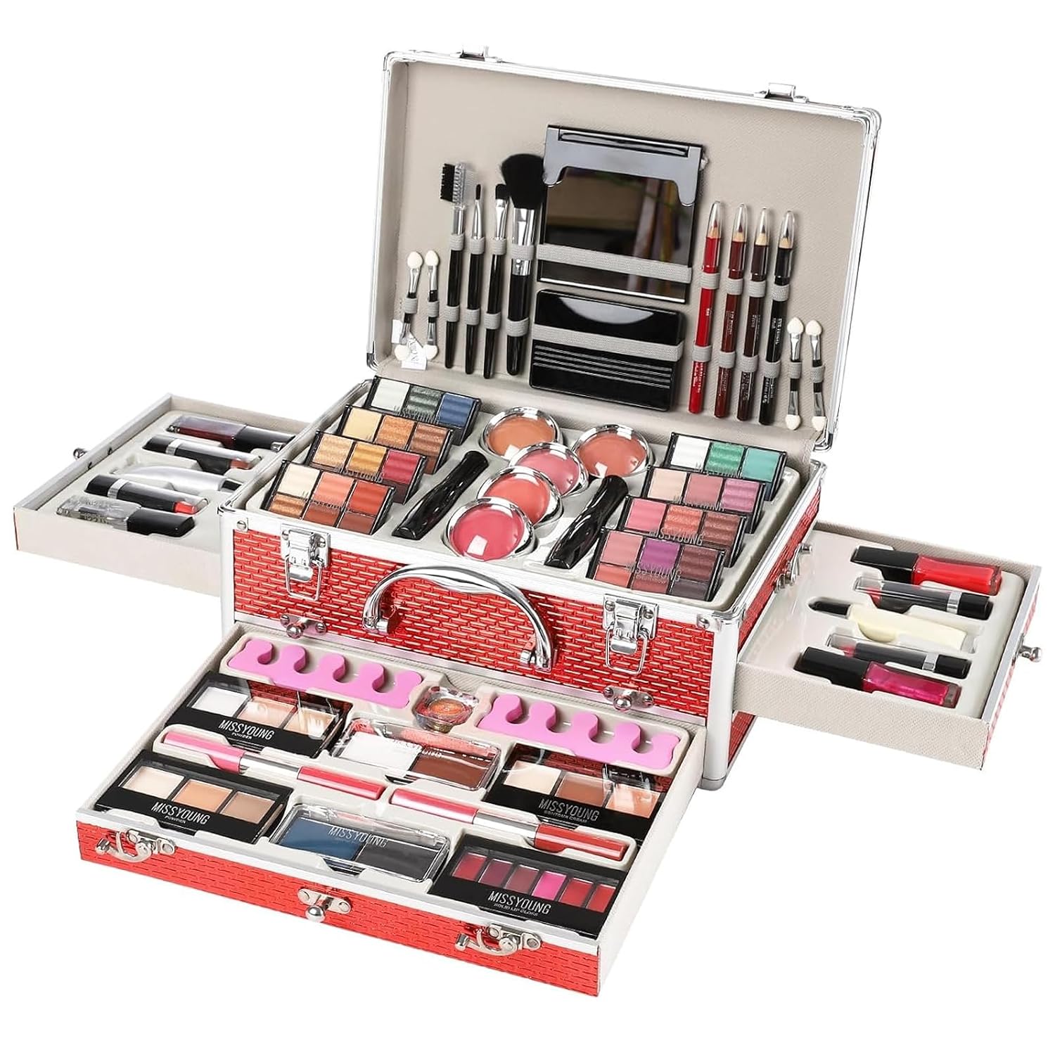 SET DE MAQUILLAJE HEGAFOO 106 PIEZAS ROJO - 1