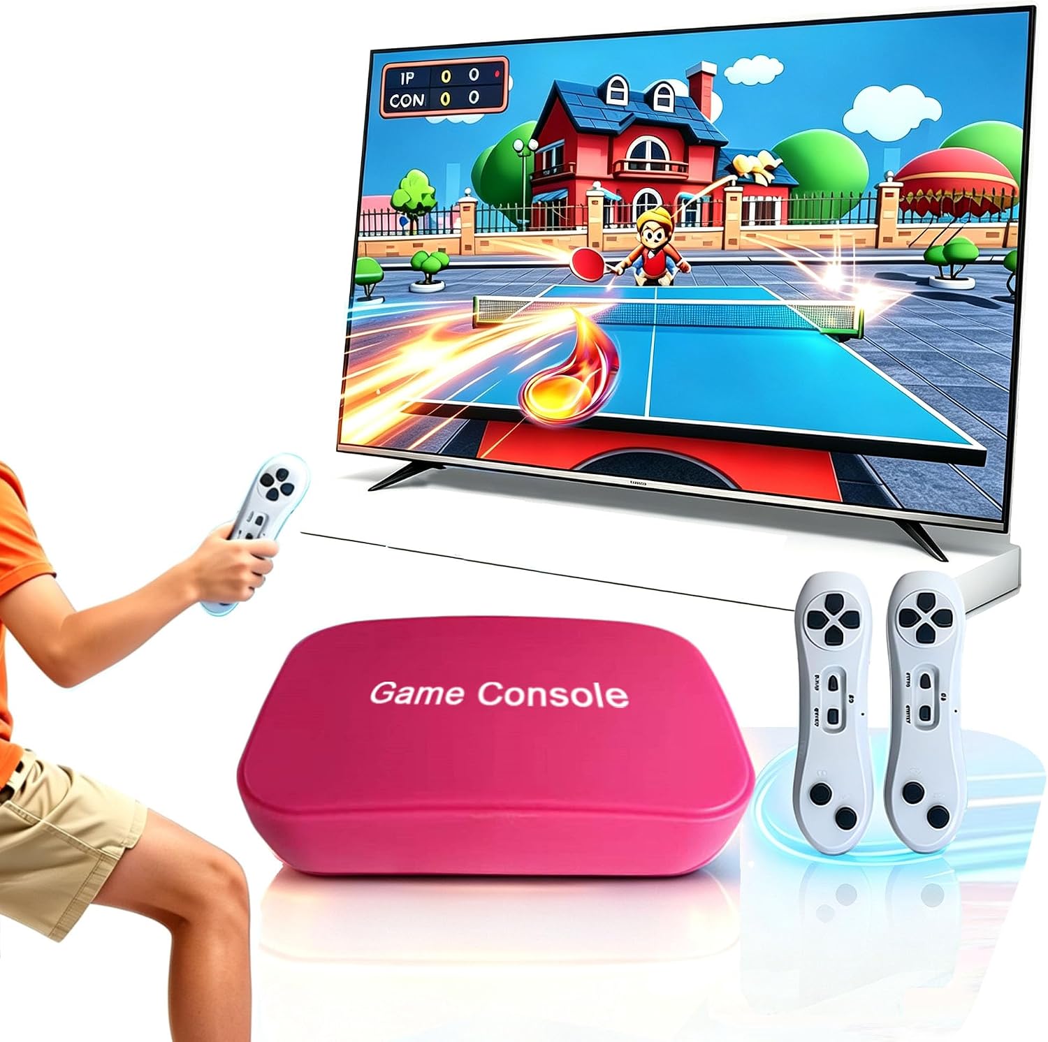 CONSOLA DE VIDEOJUEGOS YRPRSODF PORTÁTIL CON 100+ JUEGOS Y CONTROL INALÁMBRICO 2.4G ROJO - 1