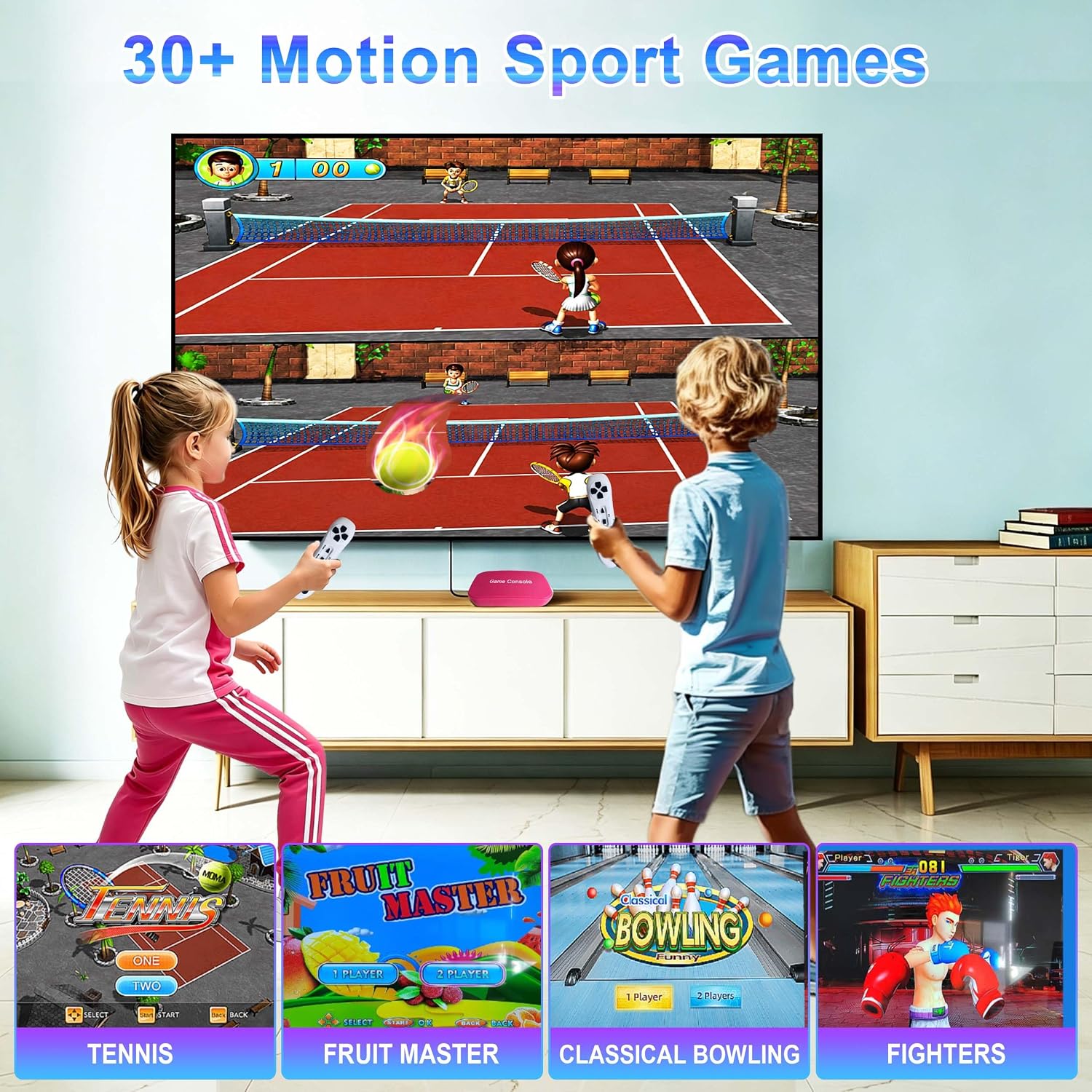 CONSOLA DE VIDEOJUEGOS YRPRSODF PORTÁTIL CON 100+ JUEGOS Y CONTROL INALÁMBRICO 2.4G ROJO - 2