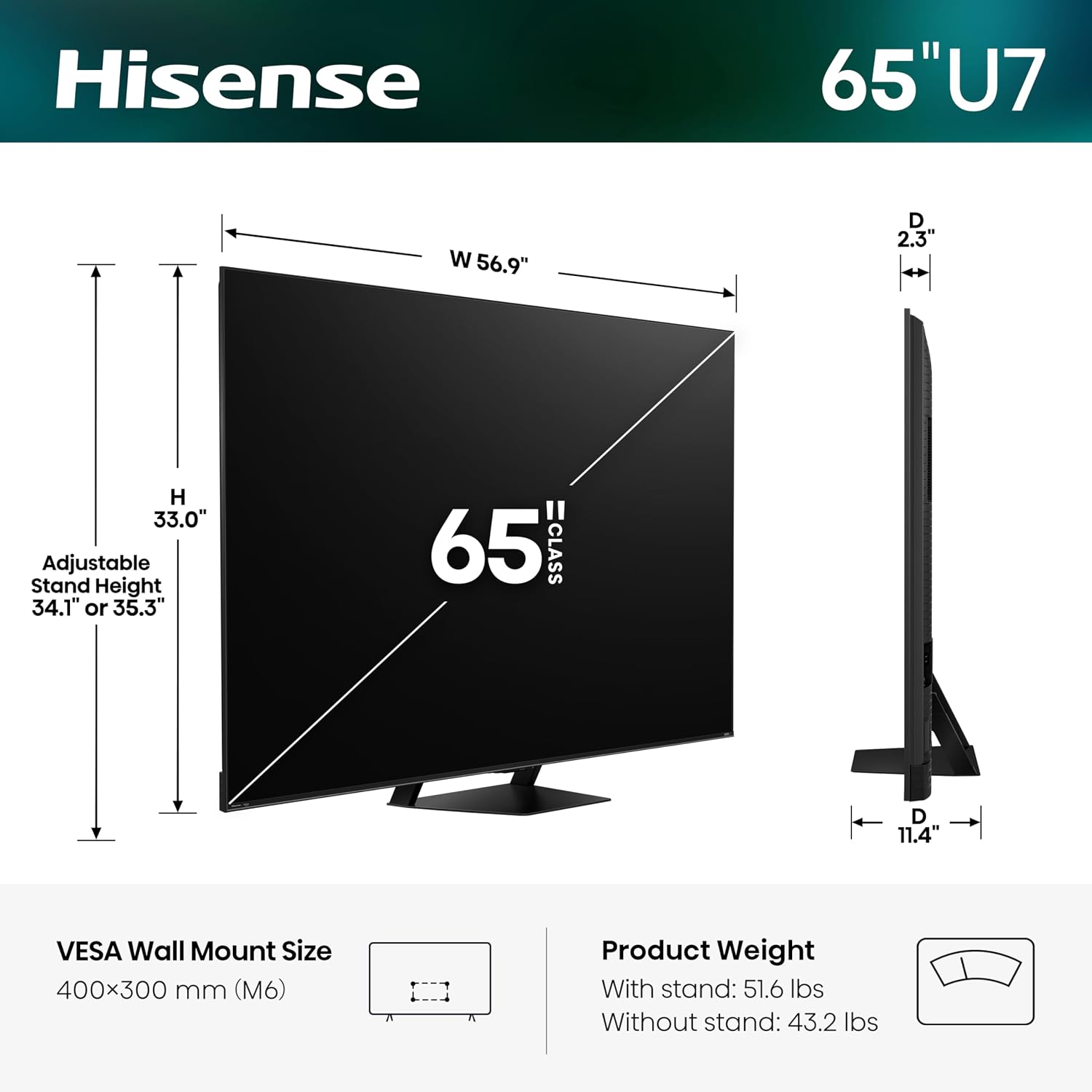TELEVISOR HISENSE 65' U7 MINI-LED ULED 4K UHD SMART FIRE TV 2026 - 3