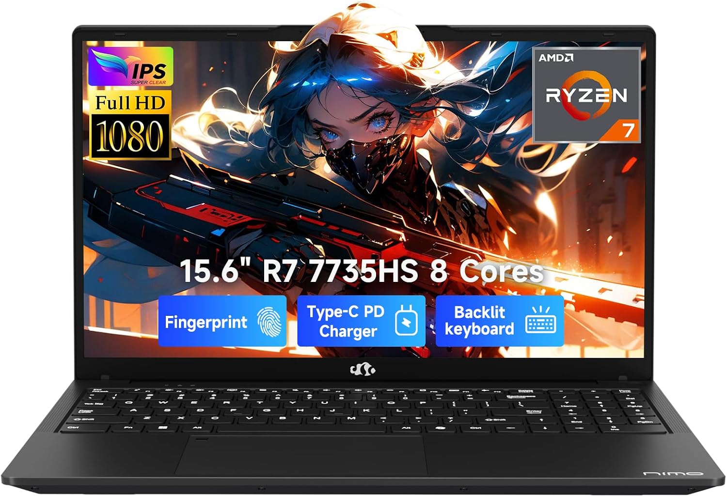 LAPTOP NIMO 15.6' AMD RYZEN 7 7735HS 32GB DDR5 1TB SSD