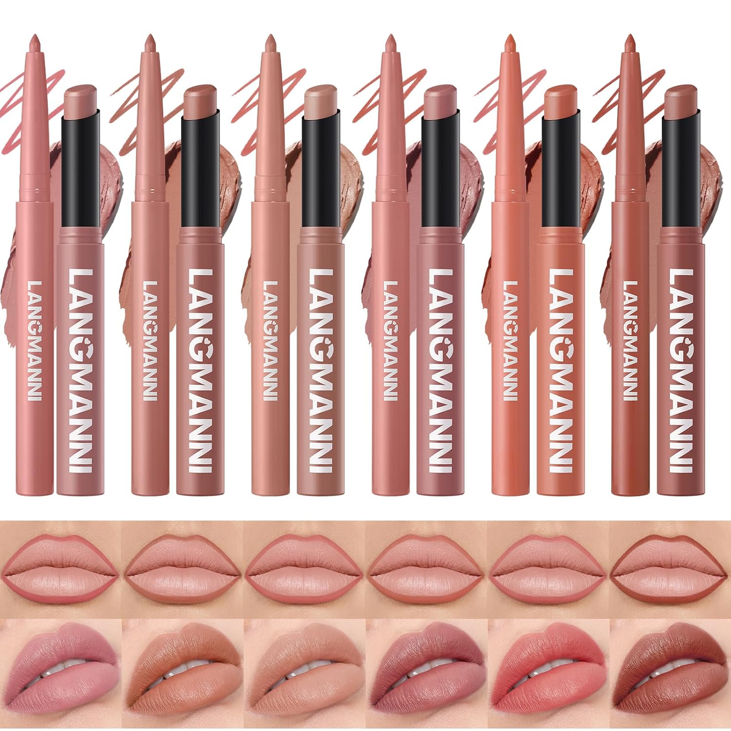 SET DE MAQUILLAJE BESTLAND 12 PIEZAS LABIALES MATE TONOS NUDE - 1