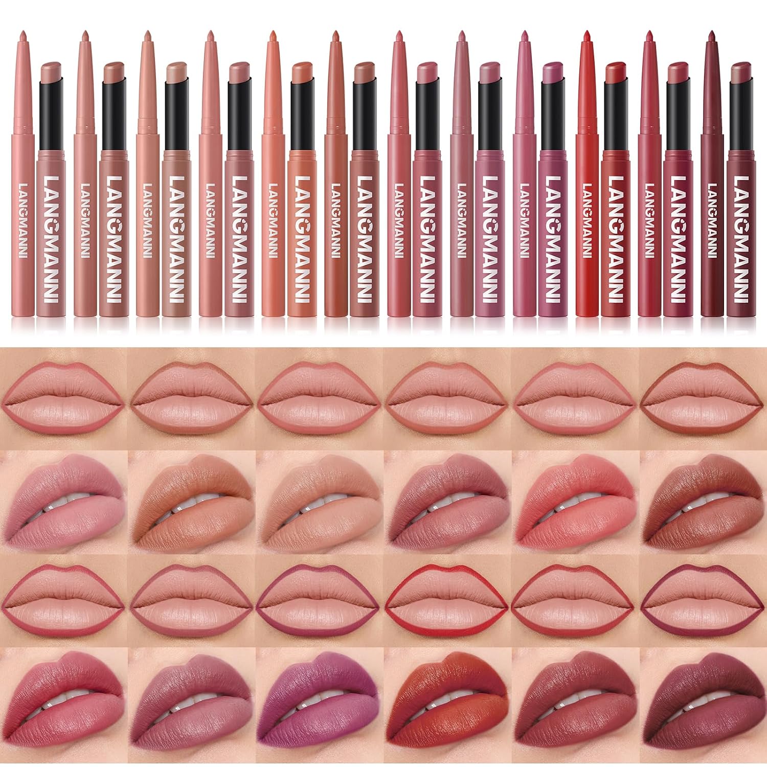 SET DE MAQUILLAJE BESTLAND 12 PIEZAS LABIALES MATE TONOS NUDE - 2