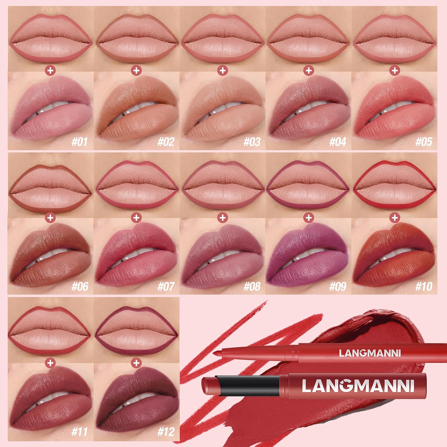 SET DE MAQUILLAJE BESTLAND 12 PIEZAS LABIALES MATE TONOS NUDE - 3