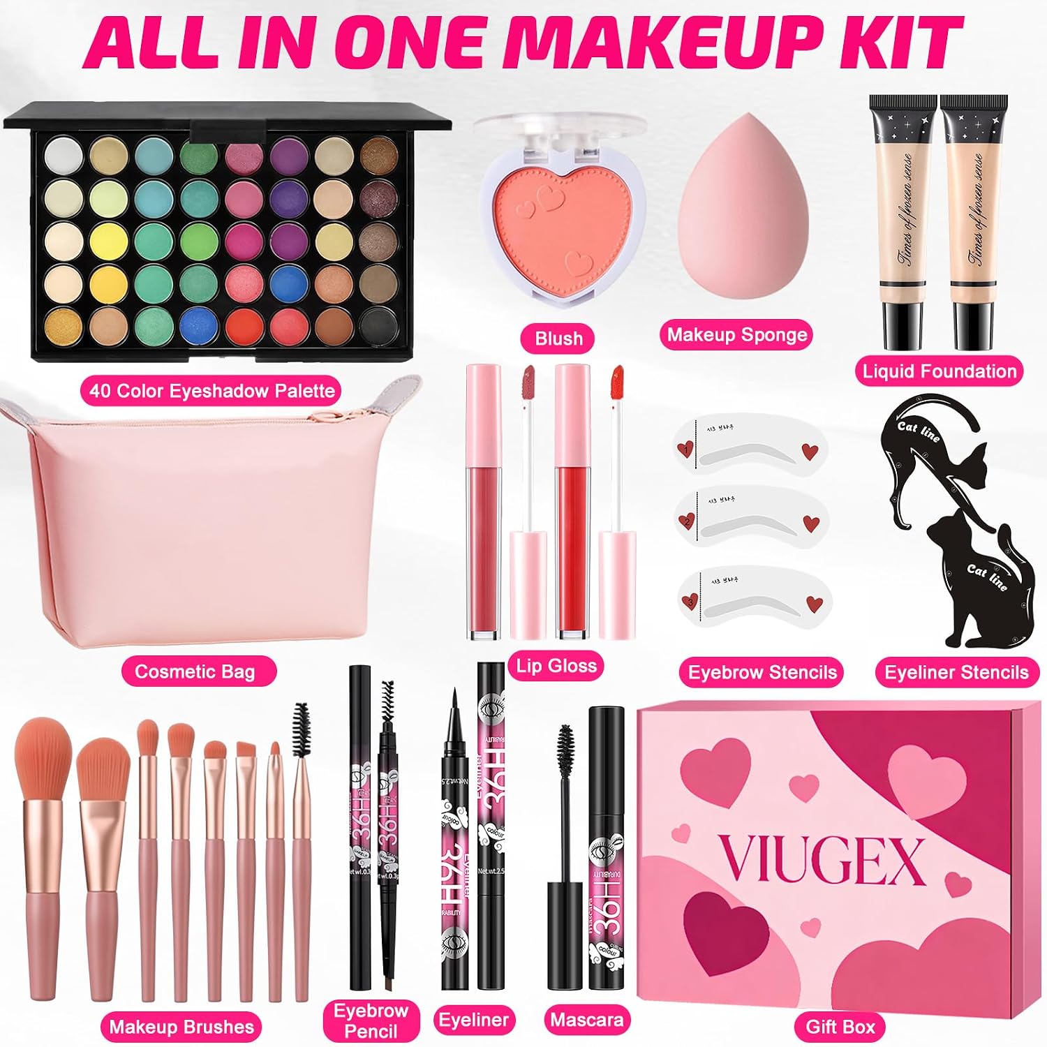 SET DE MAQUILLAJE VIUGEX TODO EN UNO PARA MUJERES Y ADOLESCENTES - 2