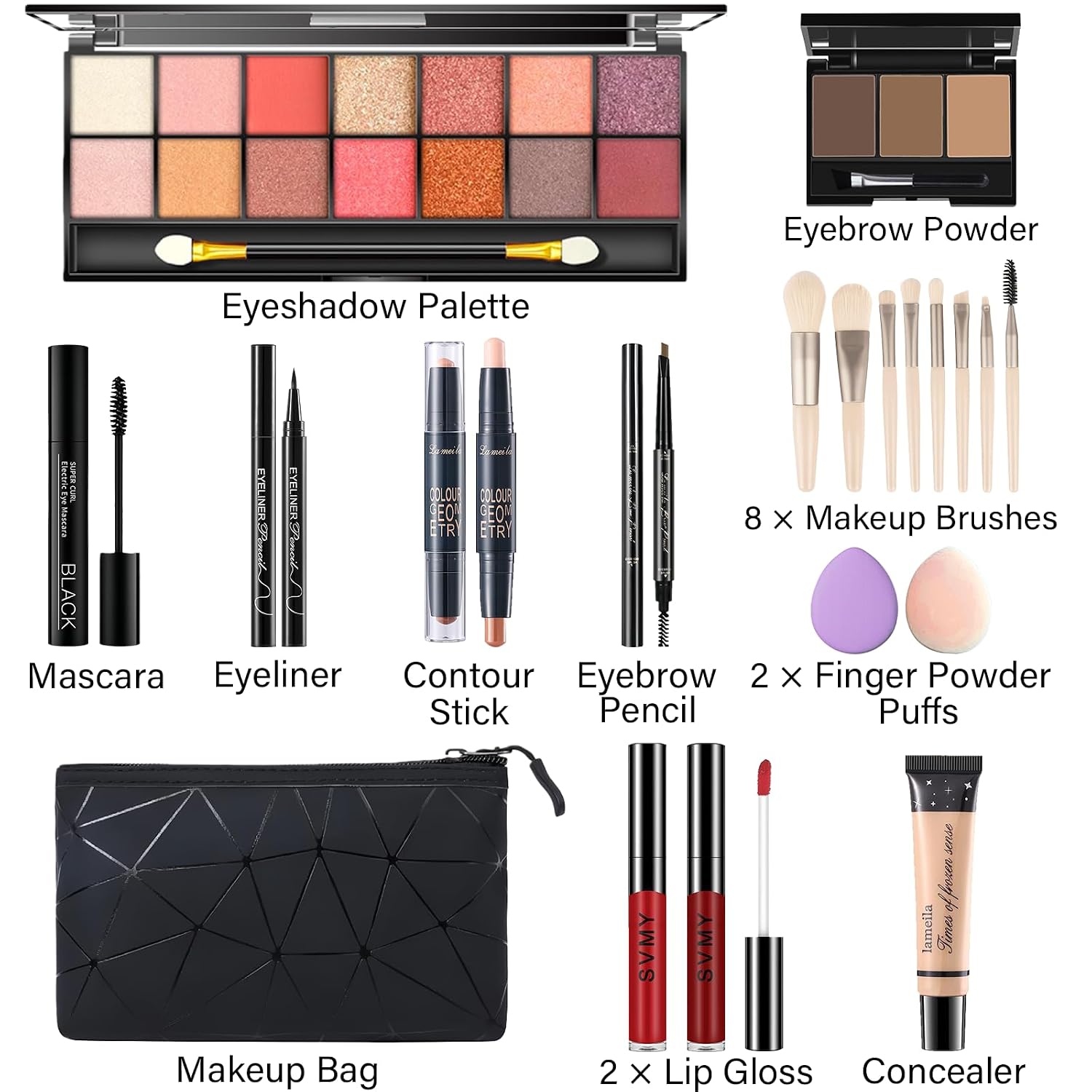 SET DE MAQUILLAJE PWYSHXDF KIT COMPLETO 20 PIEZAS - 2