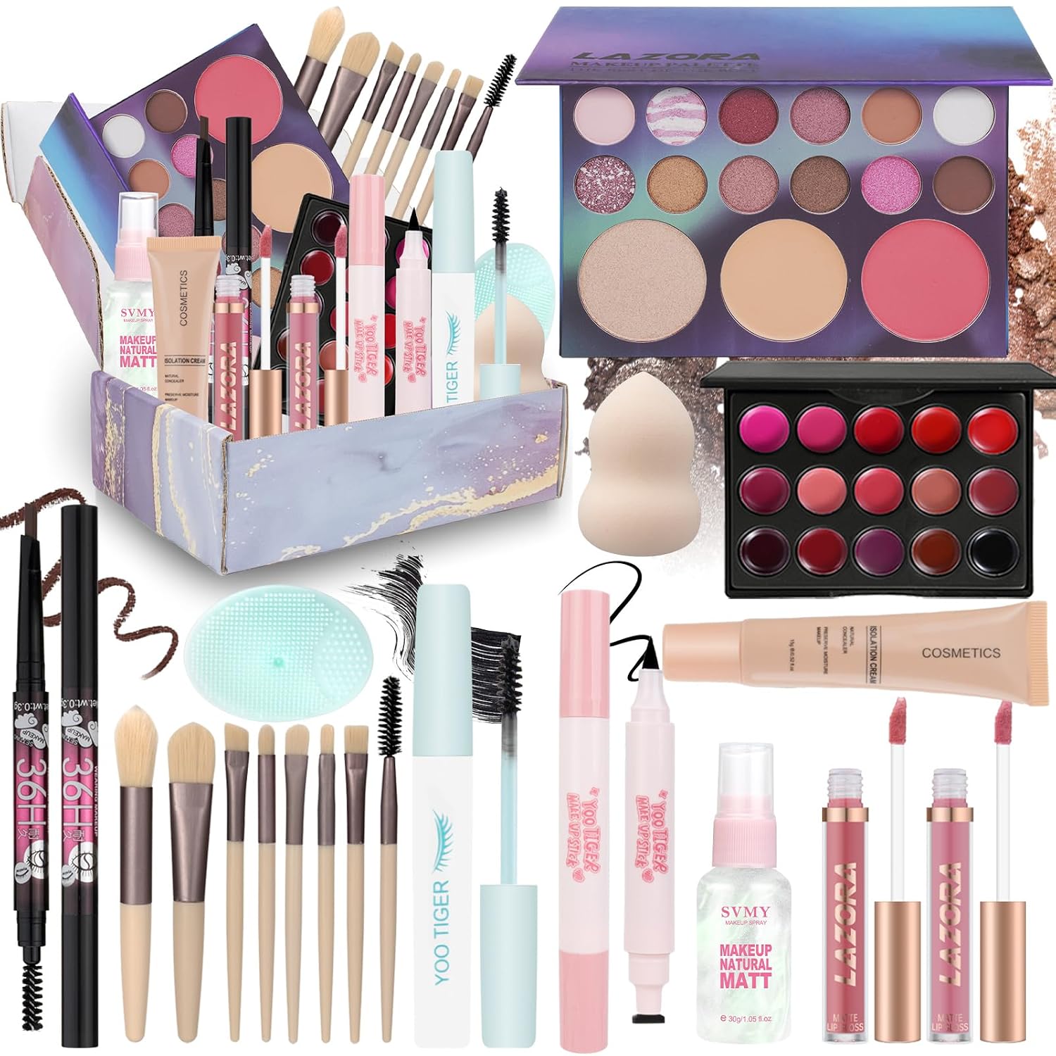 SET DE MAQUILLAJE LAZORA COMPLETO PARA ADOLESCENTES Y ADULTOS - 1