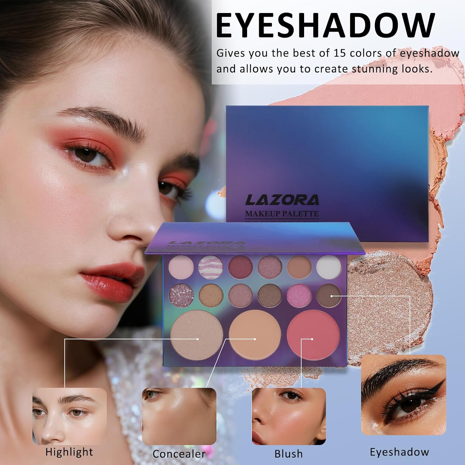 SET DE MAQUILLAJE LAZORA COMPLETO PARA ADOLESCENTES Y ADULTOS - 3