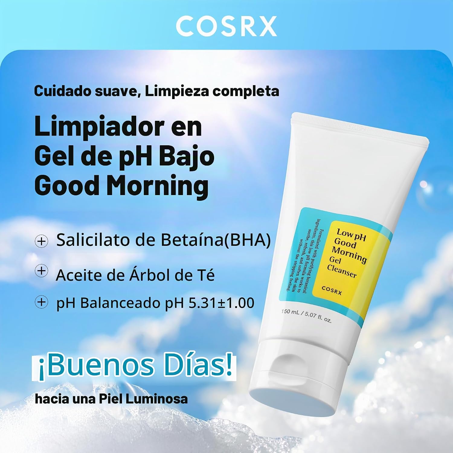 LIMPIADOR FACIAL EN GEL COSRX LOW PH GOOD MORNING 150 ML - 2
