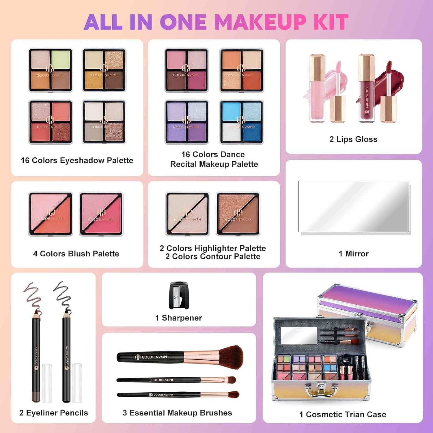 SET DE MAQUILLAJE COLOR NYMPH PARA ADOLESCENTES - 2