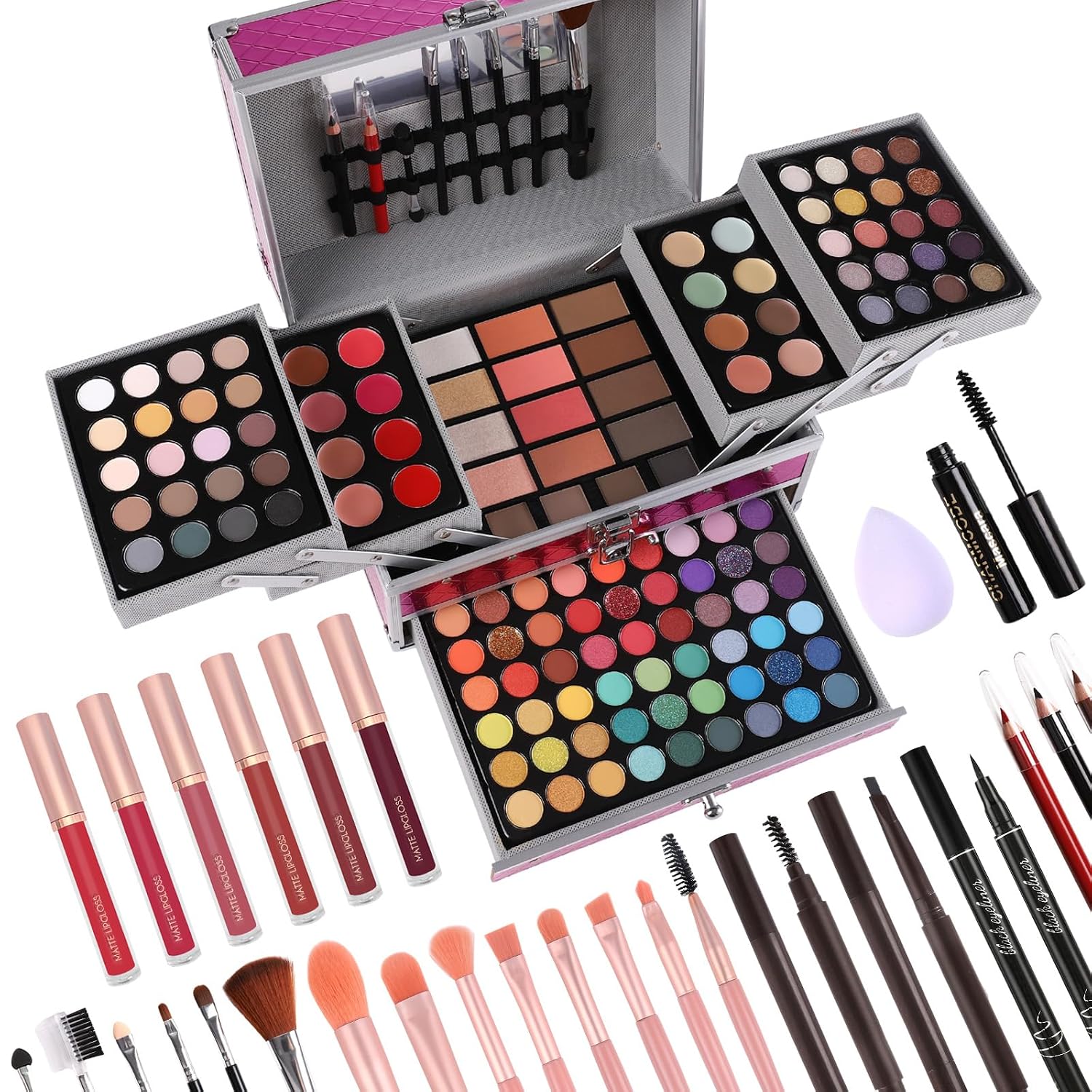 SET DE MAQUILLAJE CHARMCODE CERISE CON 132 COLORES Y ACCESORIOS COMPLETOS - 1