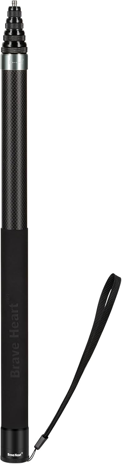 PALO SELFIE DE FIBRA DE CARBONO SALYMECONY 3.0 M EXTENSIBLE INVISIBLE PARA CÁMARAS INSTA360 Y GOPRO - 1