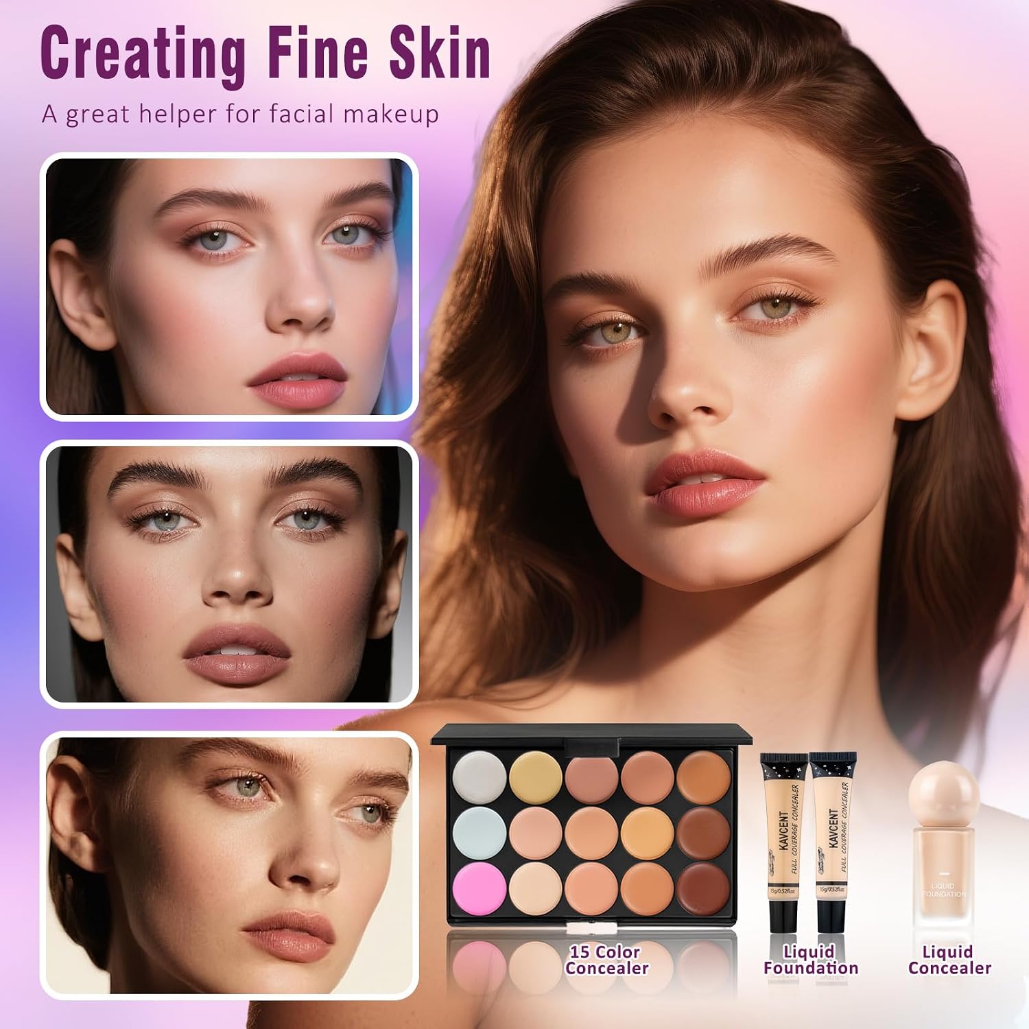 SET DE MAQUILLAJE KAVCENT KIT COMPLETO PARA ADOLESCENTES Y MUJERES - 4