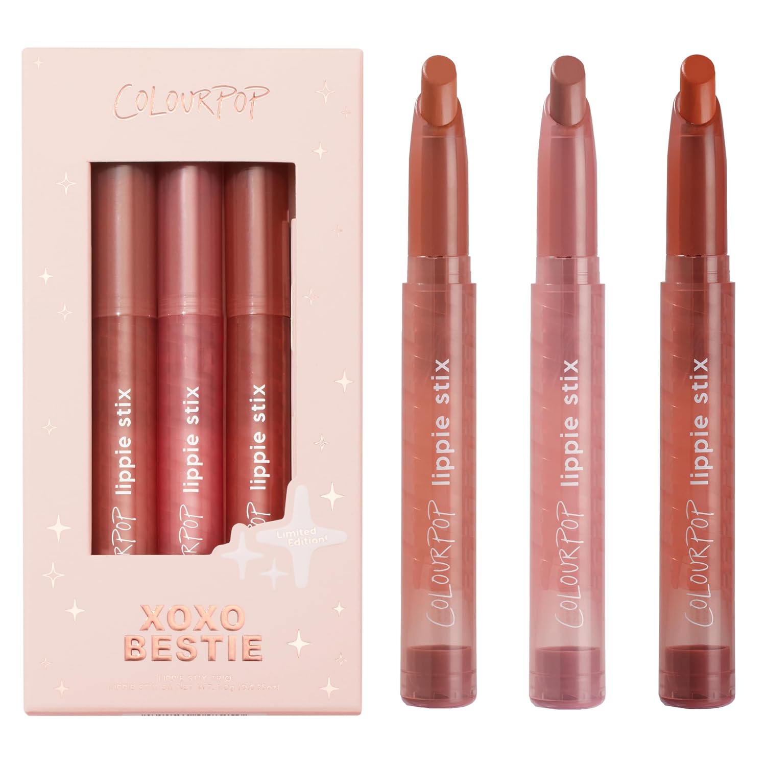 SET DE LABIALES COLOURPOP LIPPIE STIX XOXOBESTIE 3 UNIDADES - 1