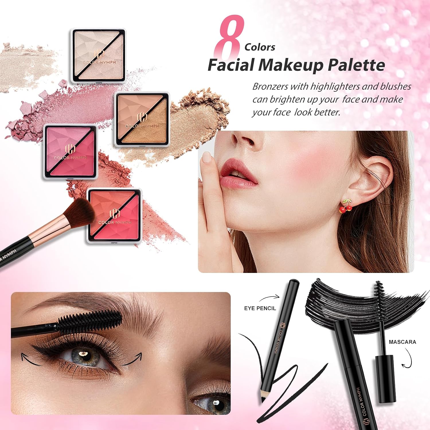 SET DE MAQUILLAJE COLOR NYMPH PARA ADOLESCENTES ESTUCHE ROSA - 4