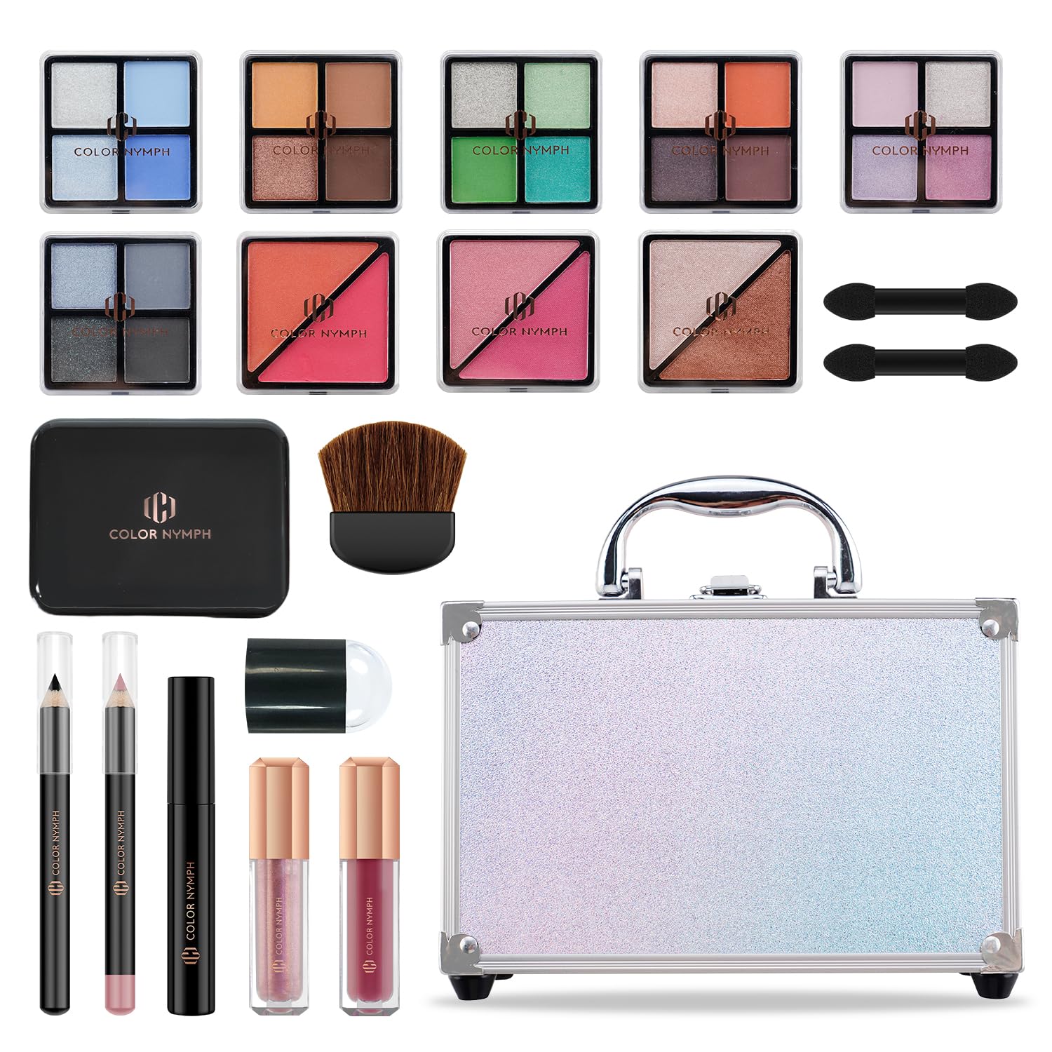 SET DE MAQUILLAJE COLOR NYMPH PARA NIÑAS PRINCIPIANTES PLATEADO - 1