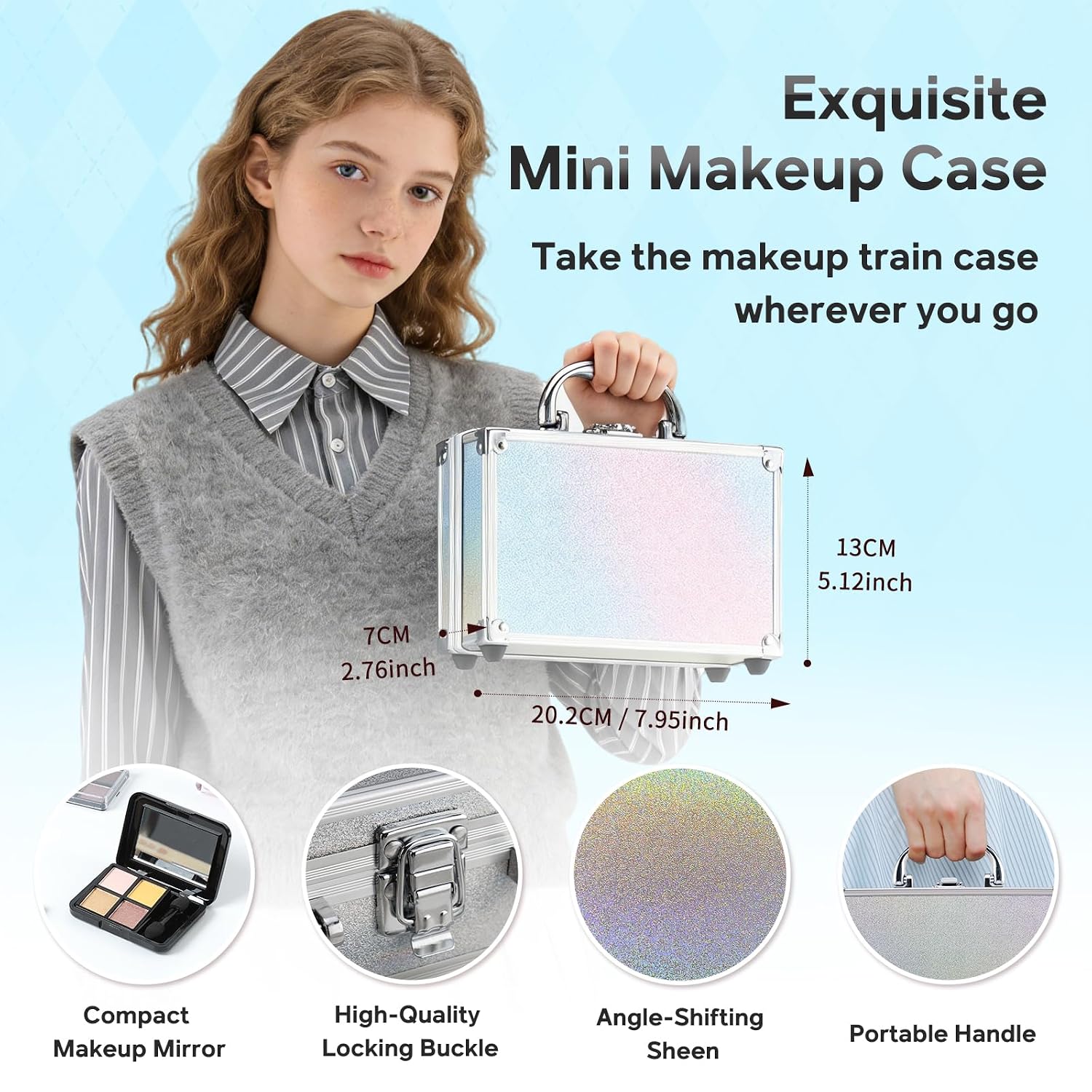 SET DE MAQUILLAJE COLOR NYMPH PARA NIÑAS PRINCIPIANTES PLATEADO - 2