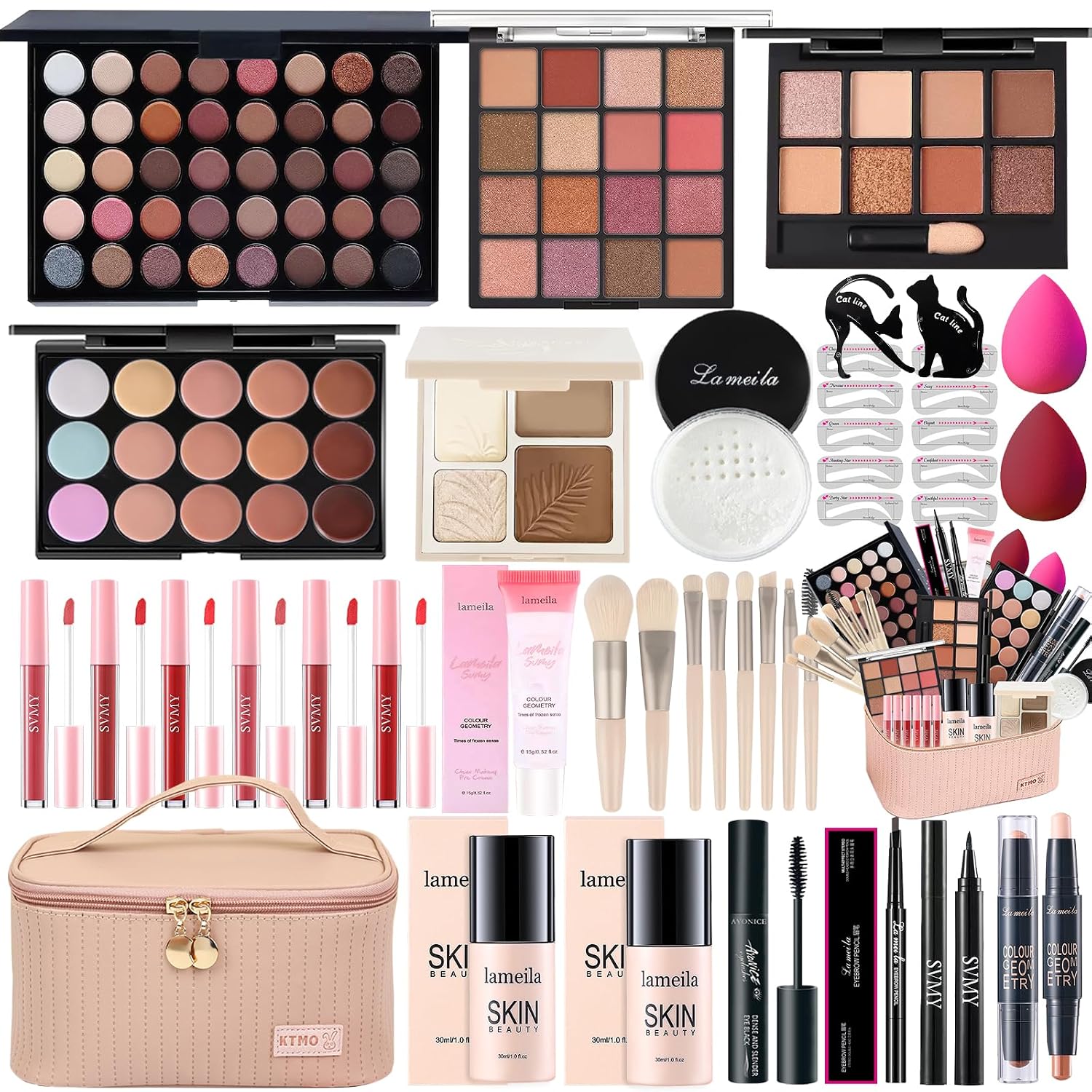 SET DE MAQUILLAJE PEENICE ALL IN ONE PARA MUJER KIT COMPLETO CON BROCHAS Y ESTUCHE - 1