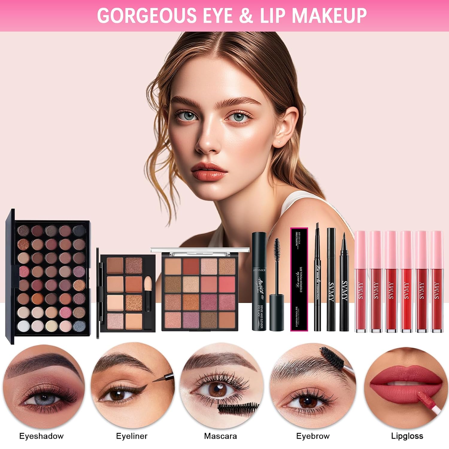 SET DE MAQUILLAJE PEENICE ALL IN ONE PARA MUJER KIT COMPLETO CON BROCHAS Y ESTUCHE - 3