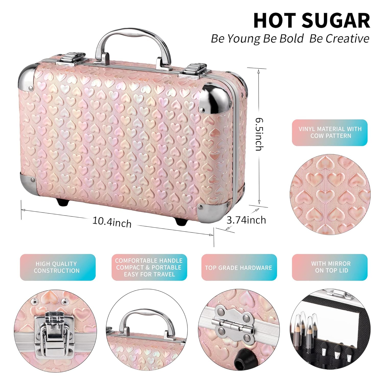 SET DE MAQUILLAJE HOT SUGAR ALL IN ONE PARA ADOLESCENTES COLOR ROSA CON CORAZÓN - 2